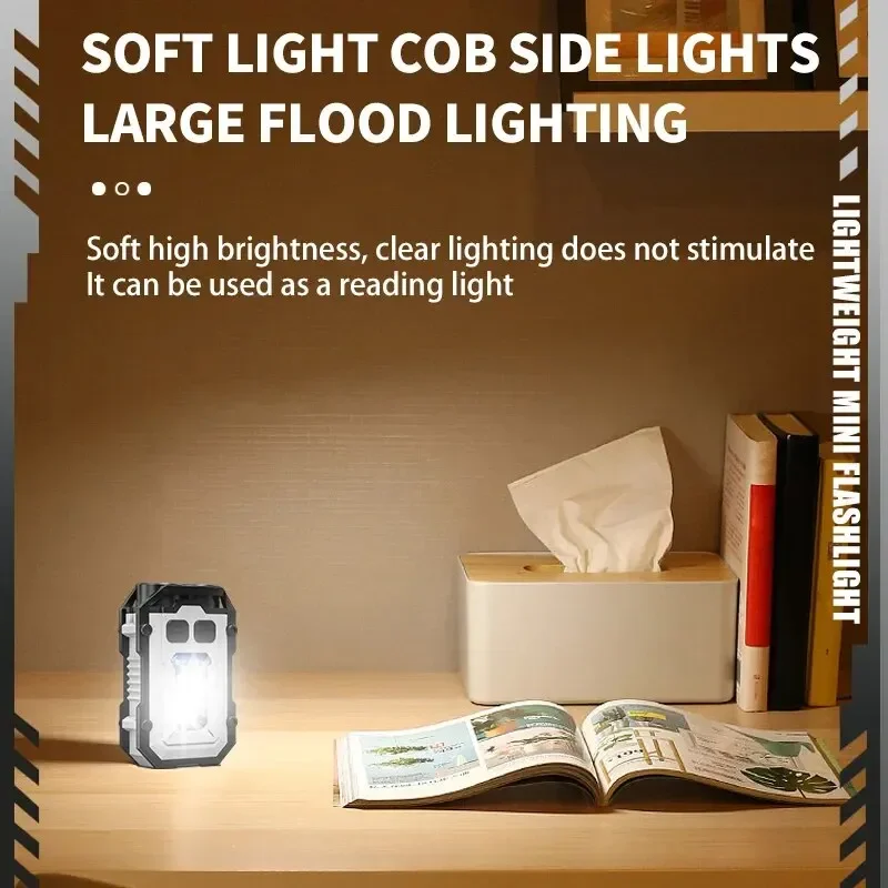 Super Bright Pocket LED Flashlight Magnetic COB Mini Keychain EDC Rechargeable Torch - Image 7