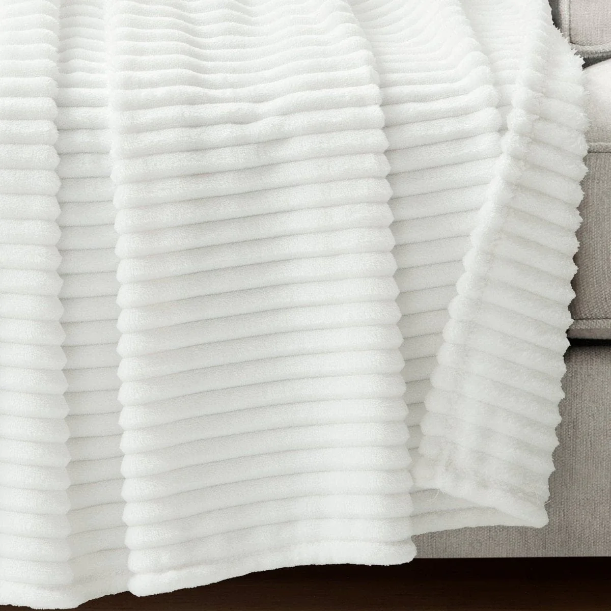 Super Cozy Ultra Soft Ribbed Faux Fur Throw - Image 3