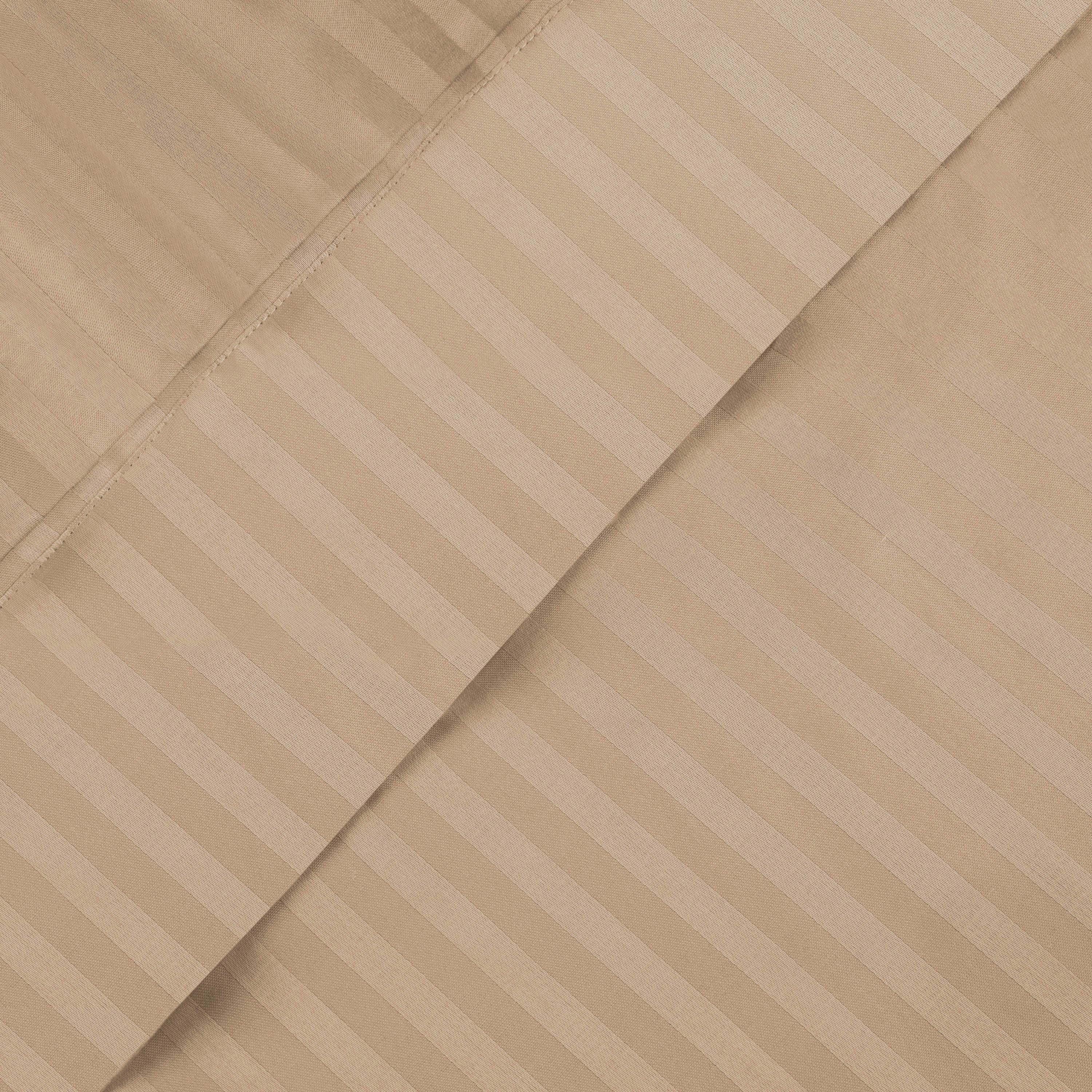 650 Thread Count Egyptian Cotton Sateen Stripe Bed Sheet Set - Image 15
