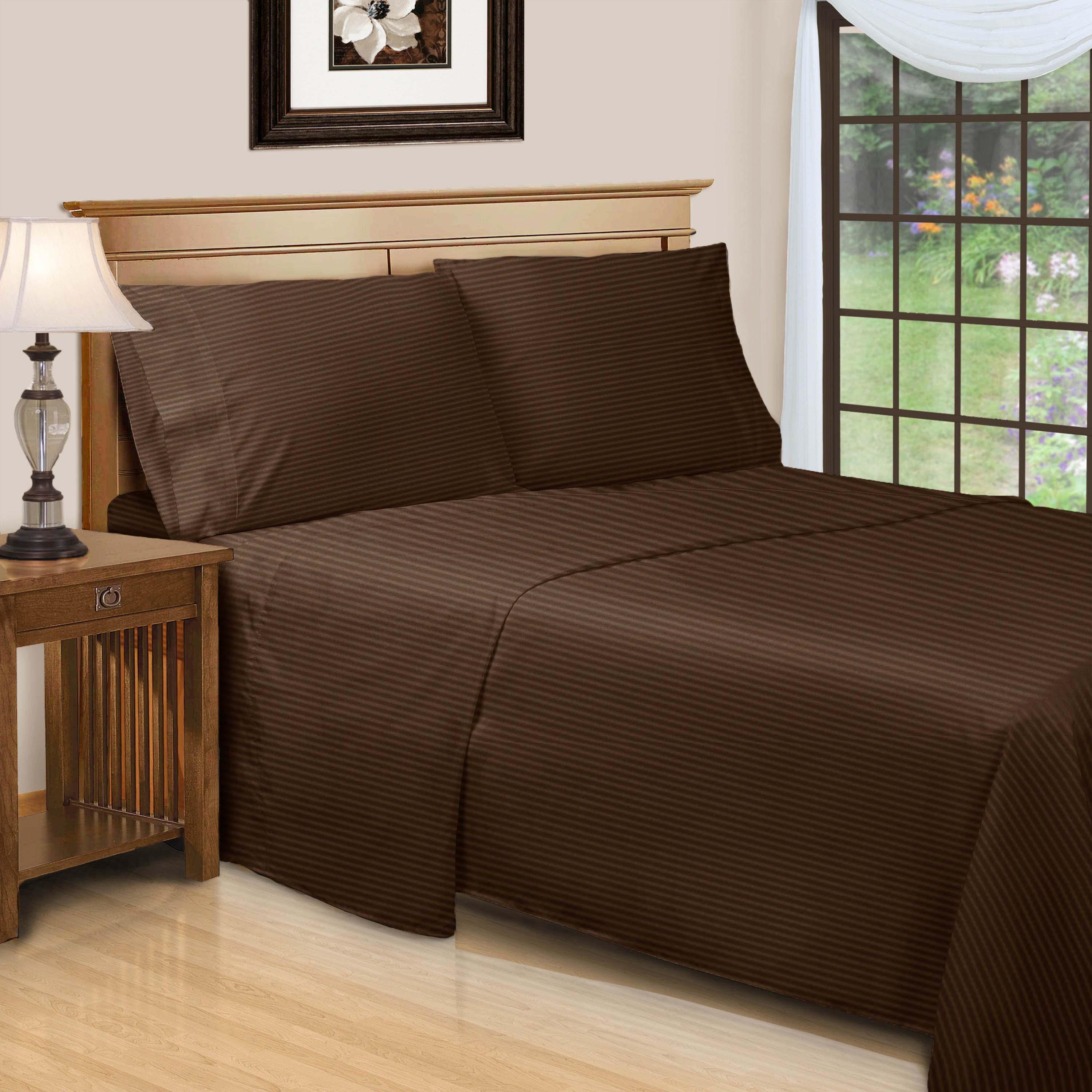 650 Thread Count Egyptian Cotton Sateen Stripe Bed Sheet Set - Image 16