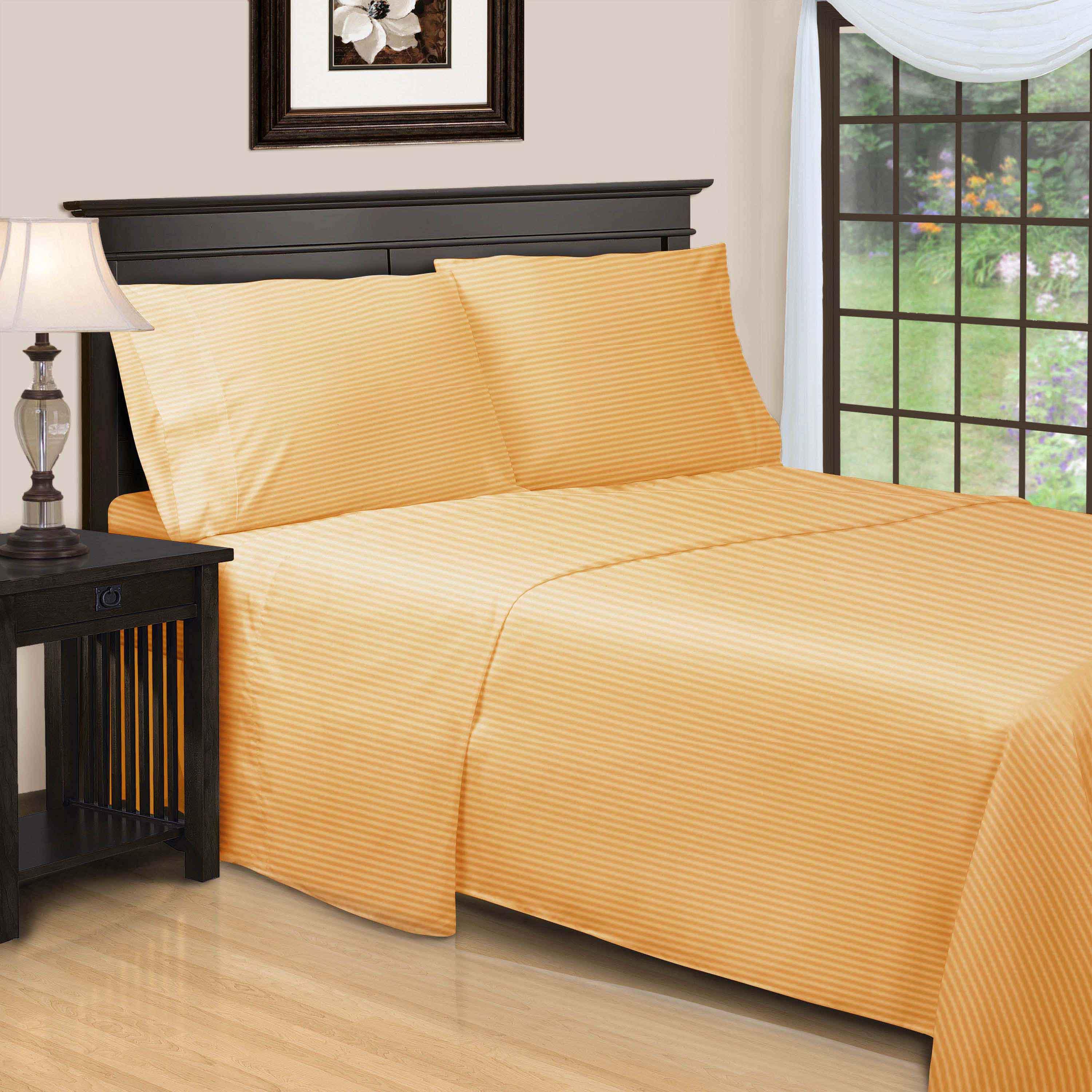 650 Thread Count Egyptian Cotton Sateen Stripe Bed Sheet Set - Image 19