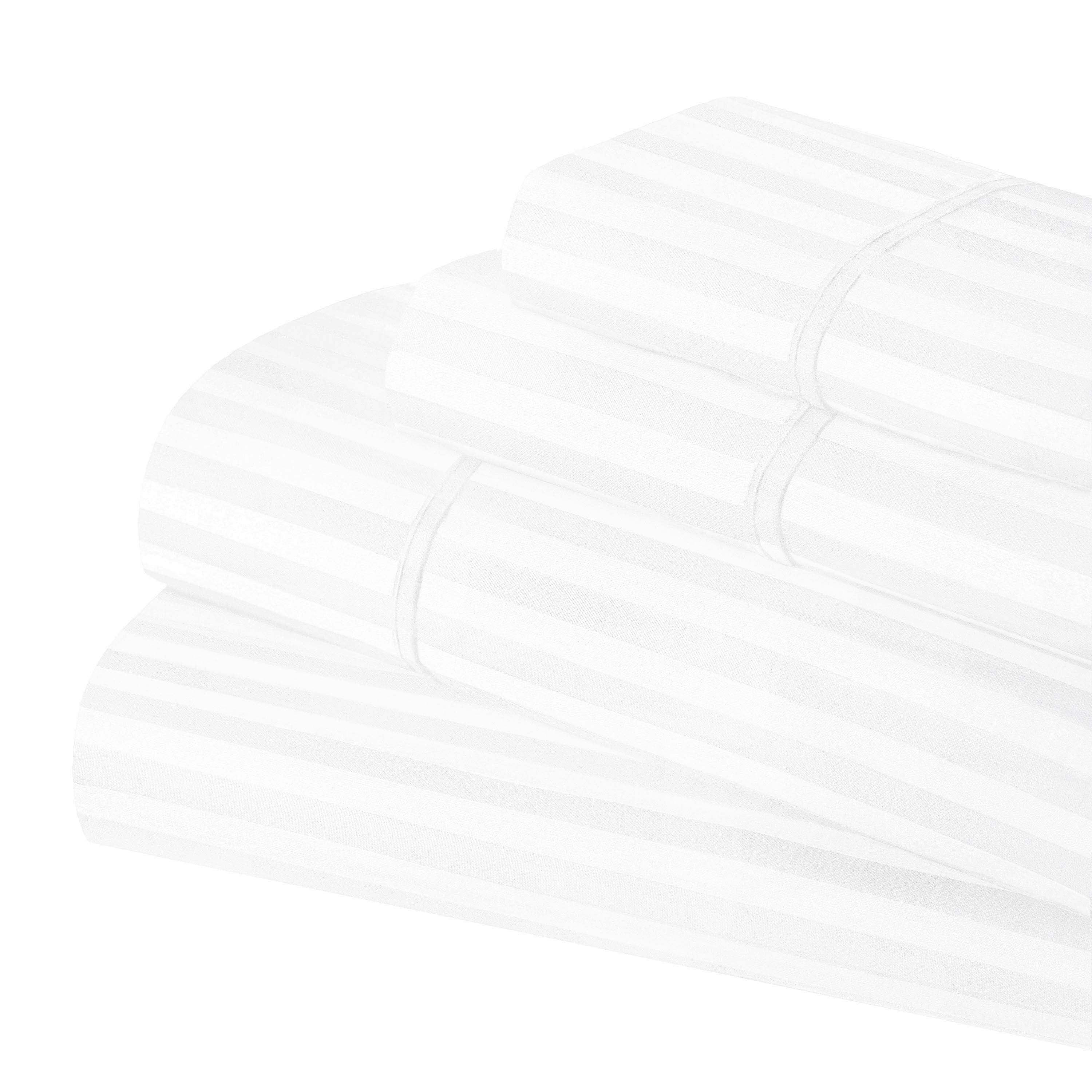 650 Thread Count Egyptian Cotton Sateen Stripe Bed Sheet Set - Image 2