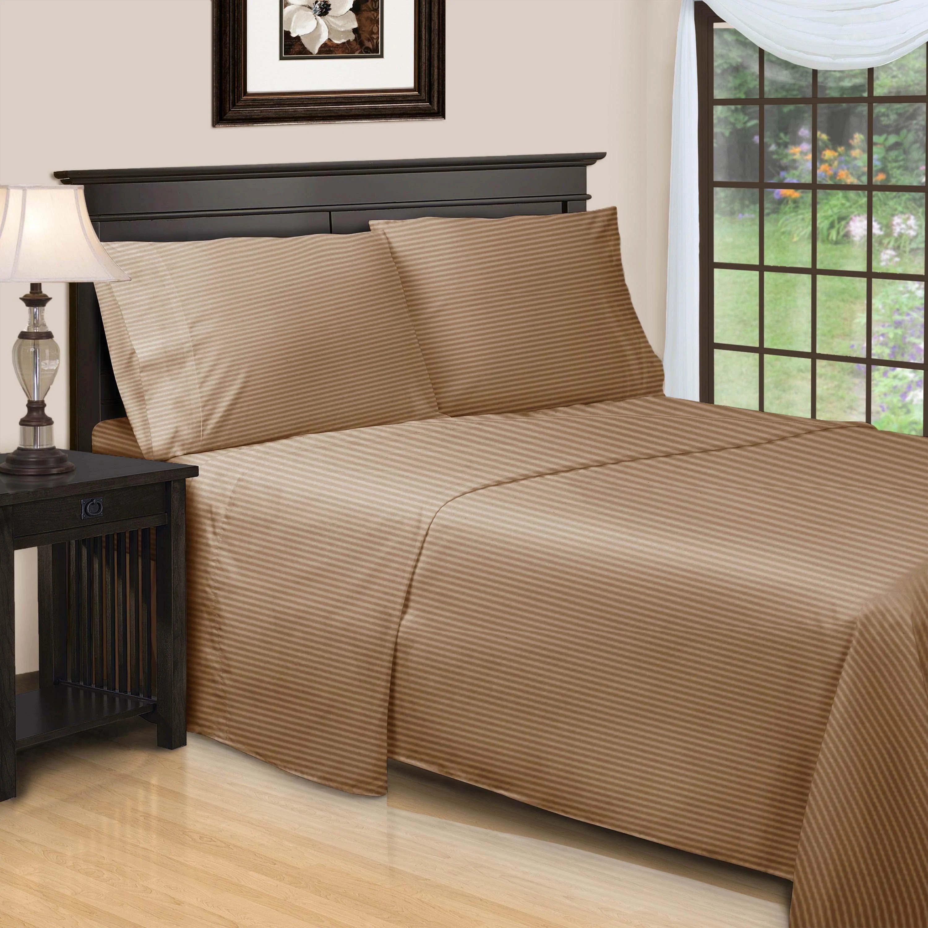 650 Thread Count Egyptian Cotton Sateen Stripe Bed Sheet Set - Image 26