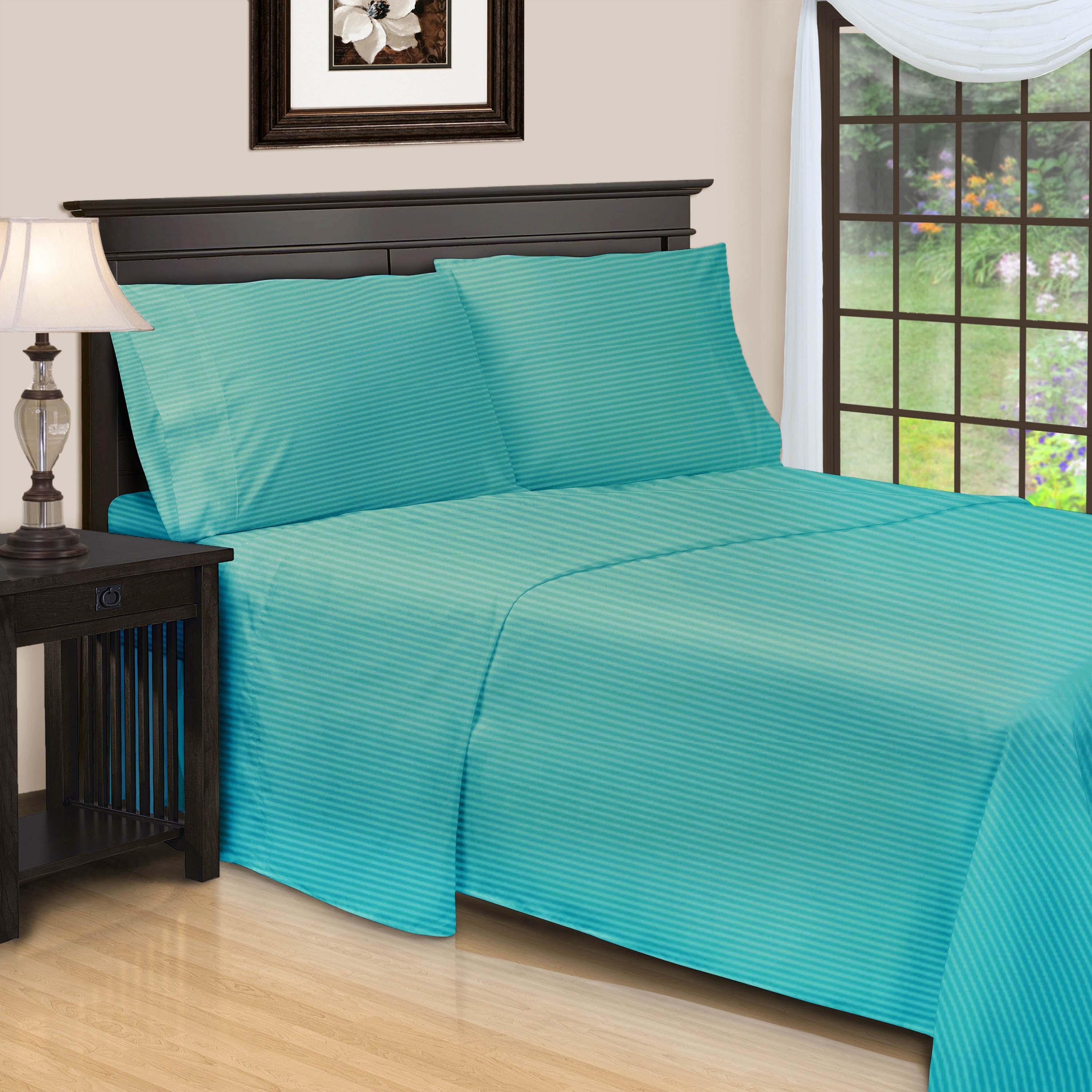 650 Thread Count Egyptian Cotton Sateen Stripe Bed Sheet Set - Image 29