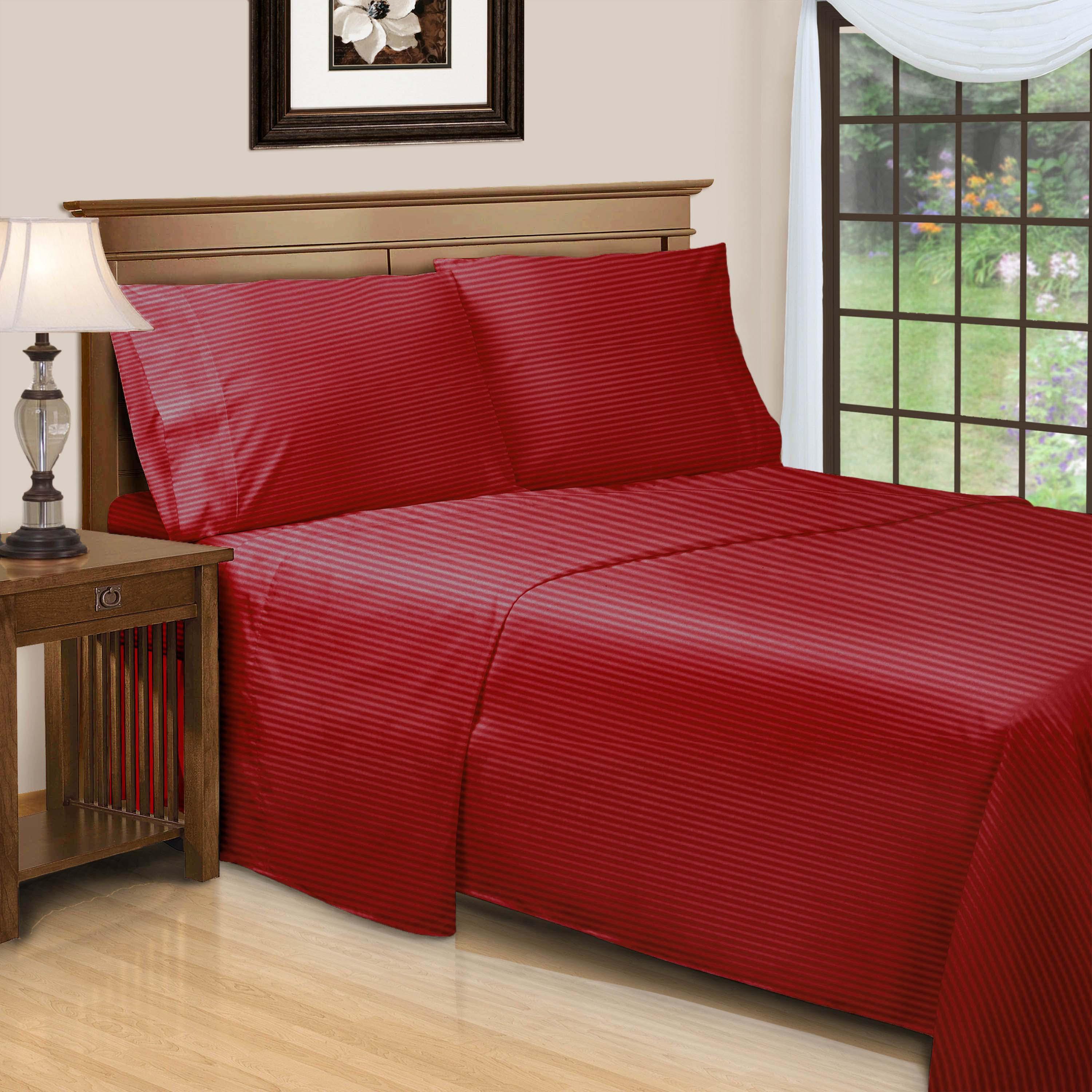 650 Thread Count Egyptian Cotton Sateen Stripe Bed Sheet Set - Image 32