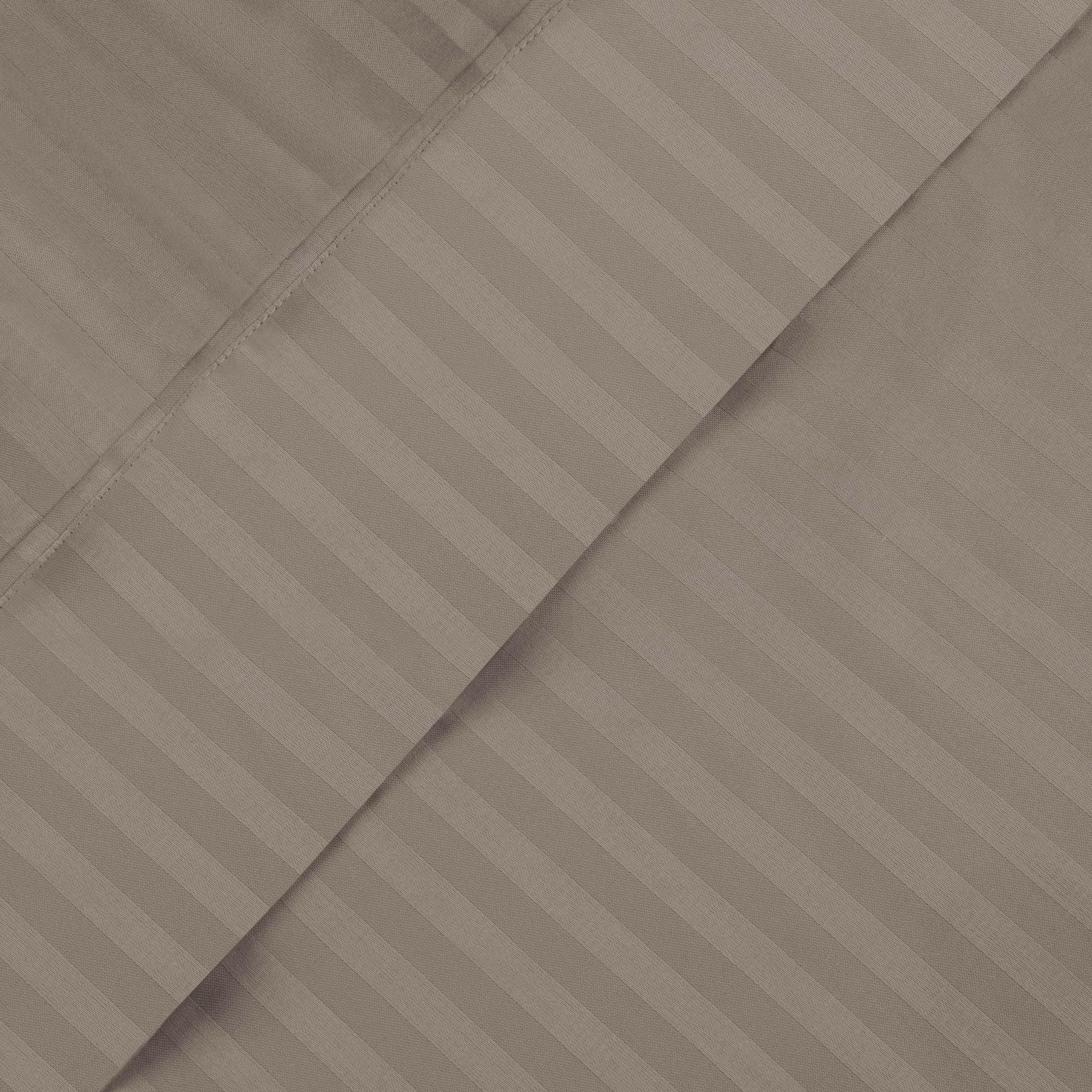 650 Thread Count Egyptian Cotton Sateen Stripe Bed Sheet Set - Image 6
