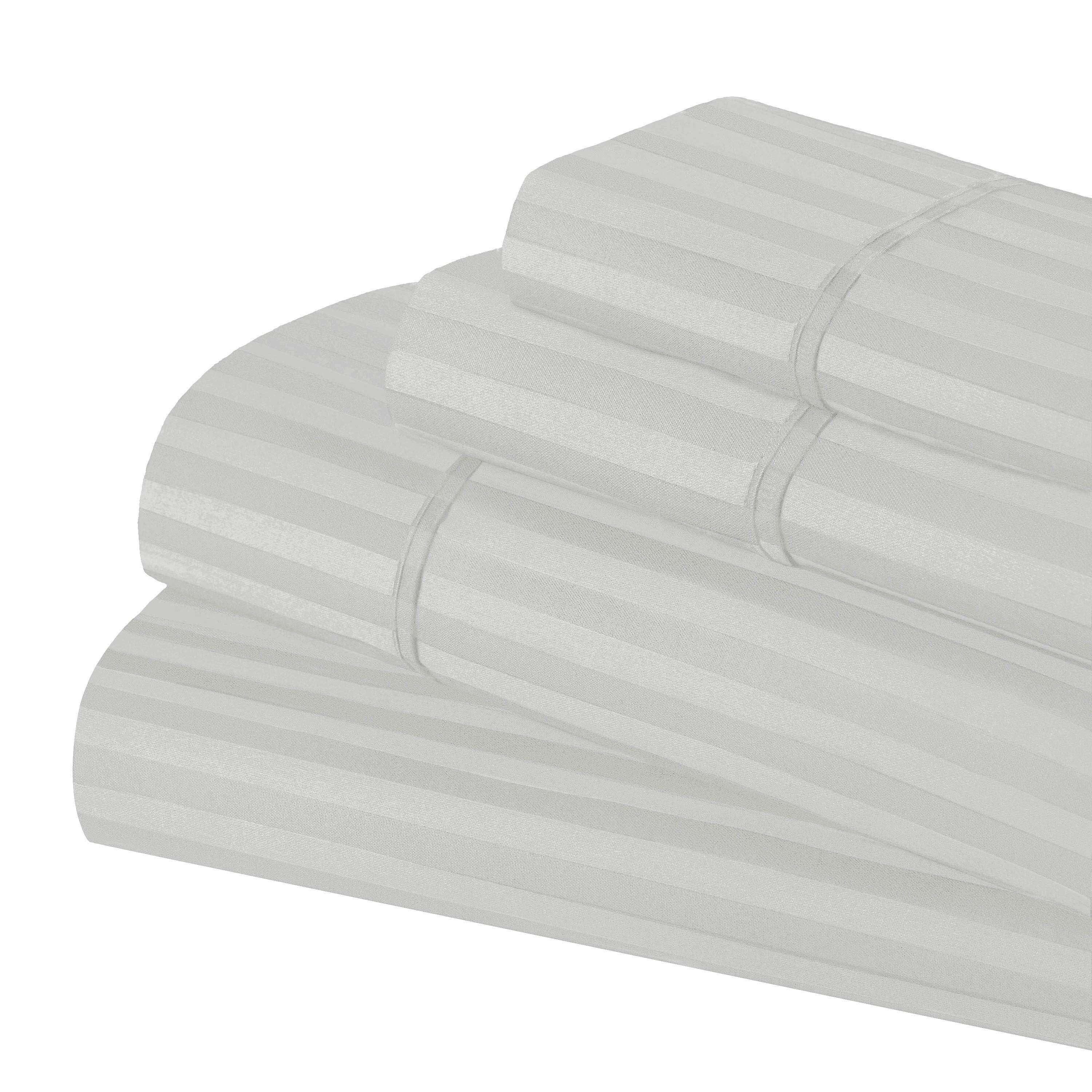 650 Thread Count Egyptian Cotton Sateen Stripe Bed Sheet Set - Image 8