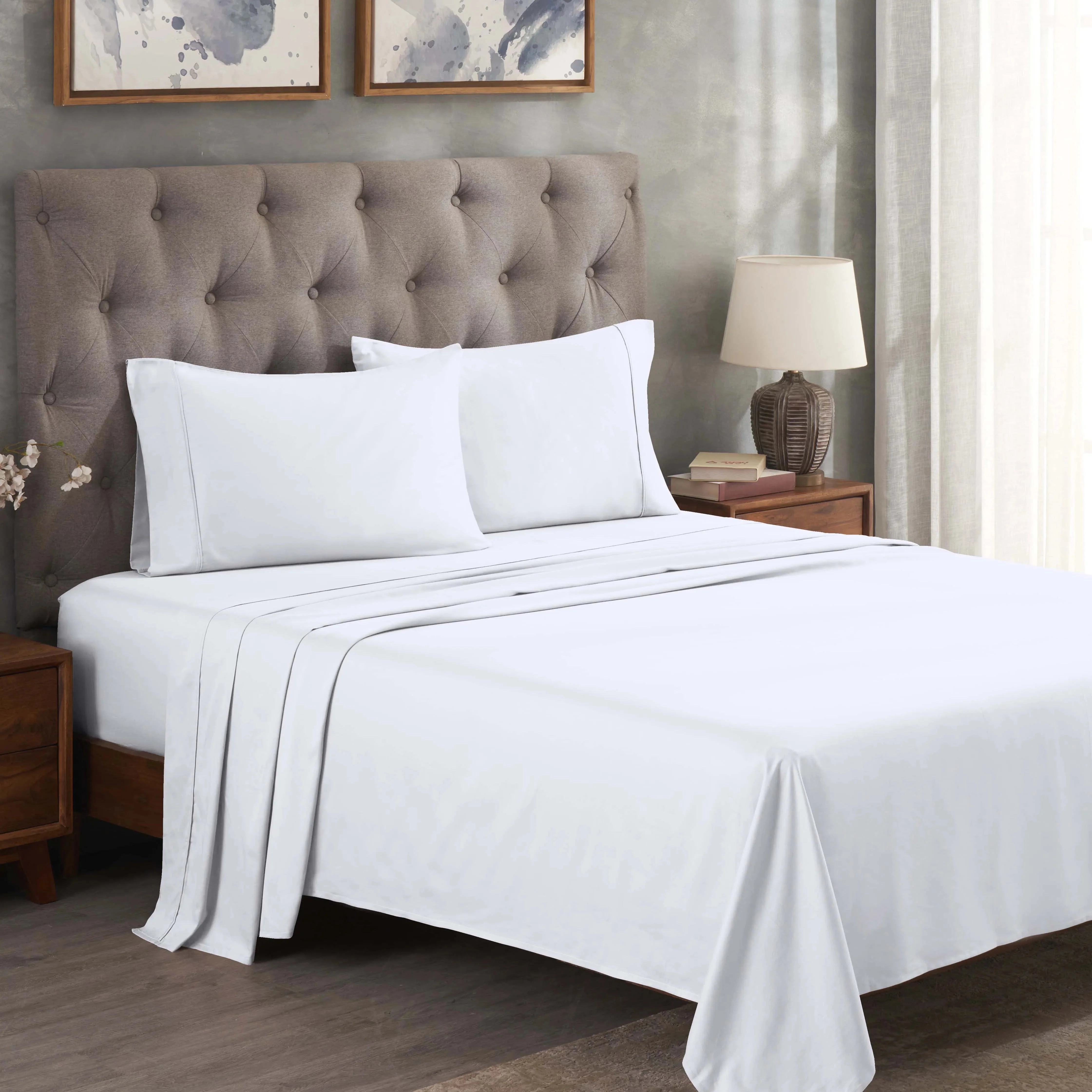 300 Thread Count Egyptian Cotton Sateen Bed Sheet Set - Image 11