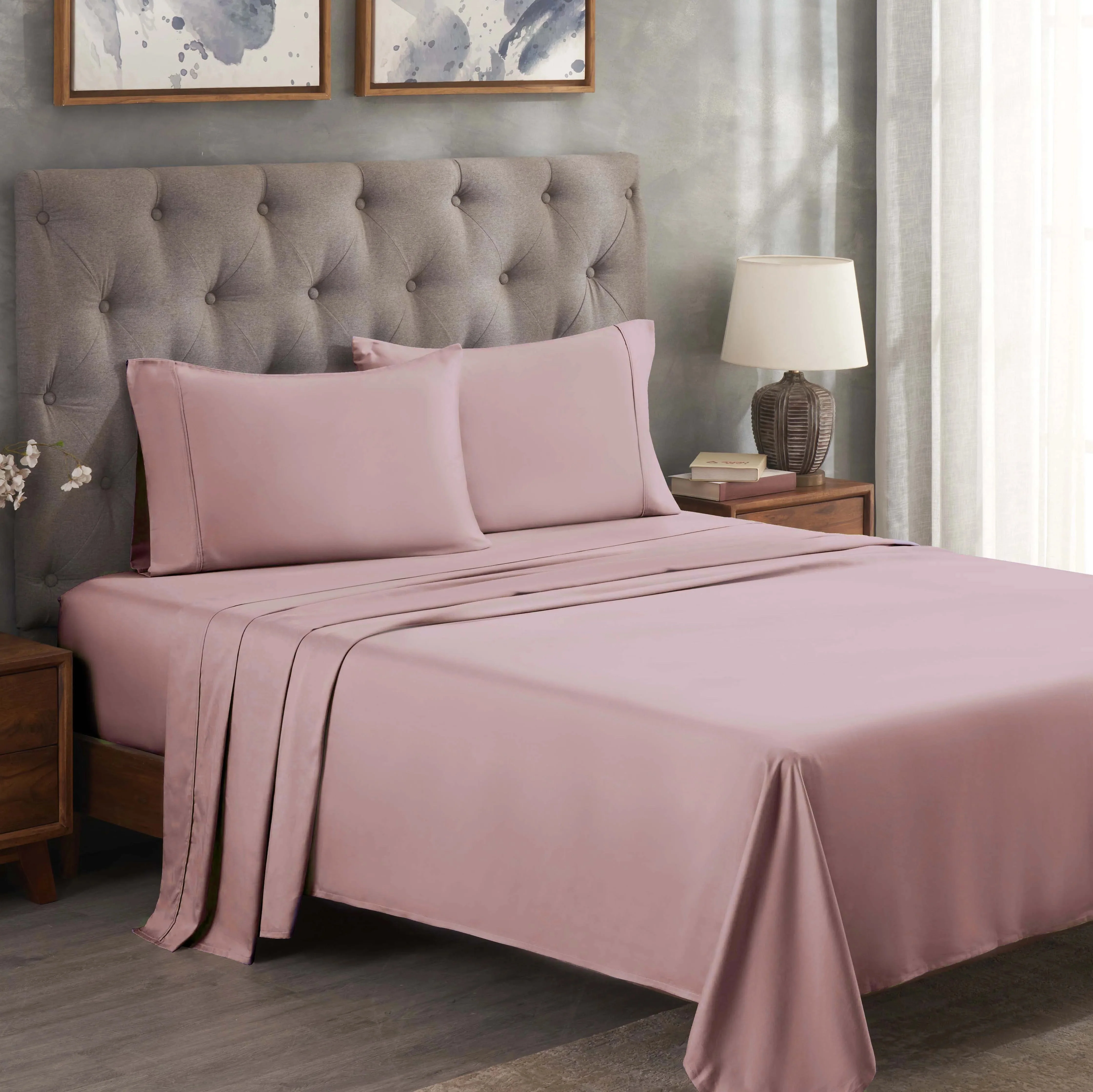 300 Thread Count Egyptian Cotton Sateen Bed Sheet Set - Image 13
