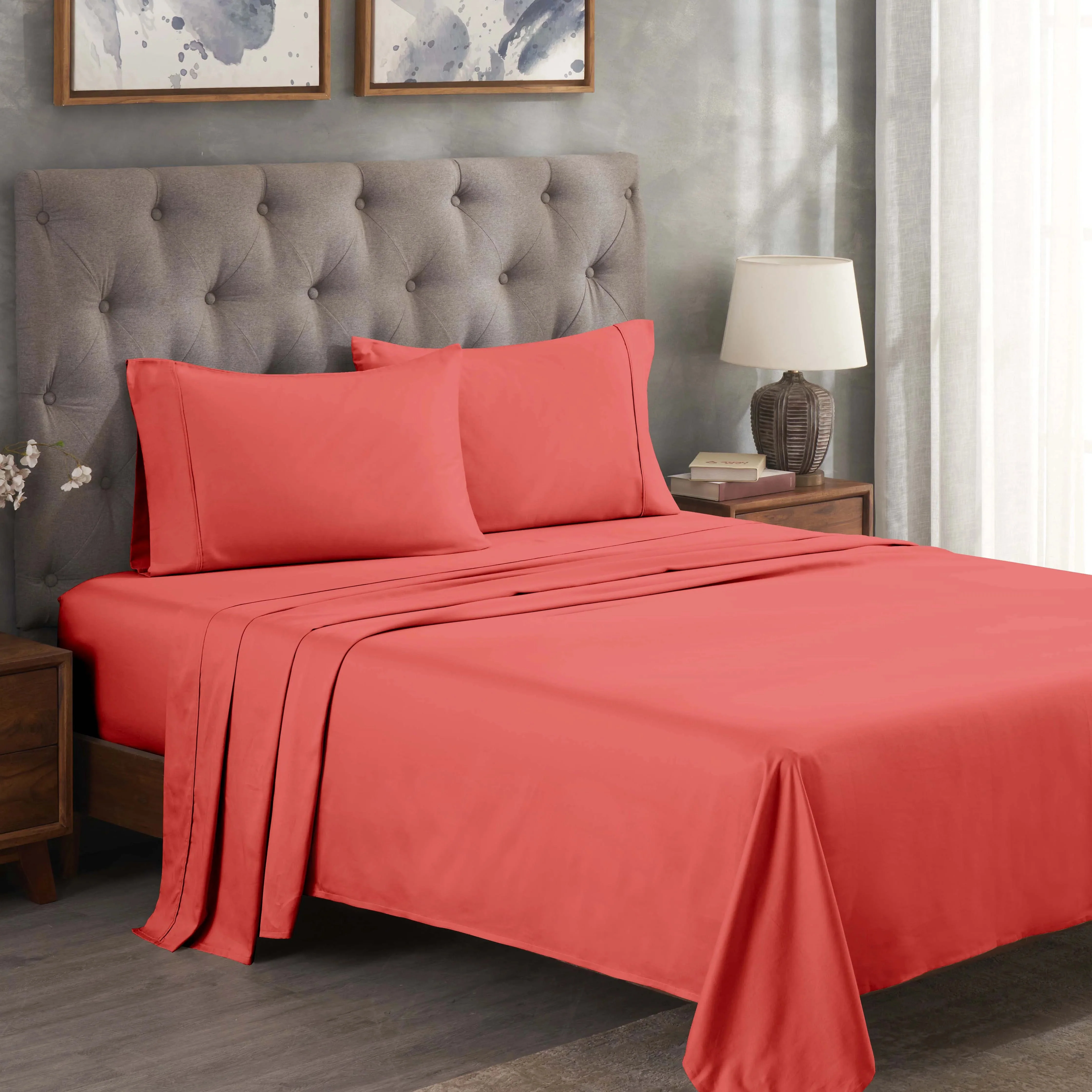300 Thread Count Egyptian Cotton Sateen Bed Sheet Set - Image 14