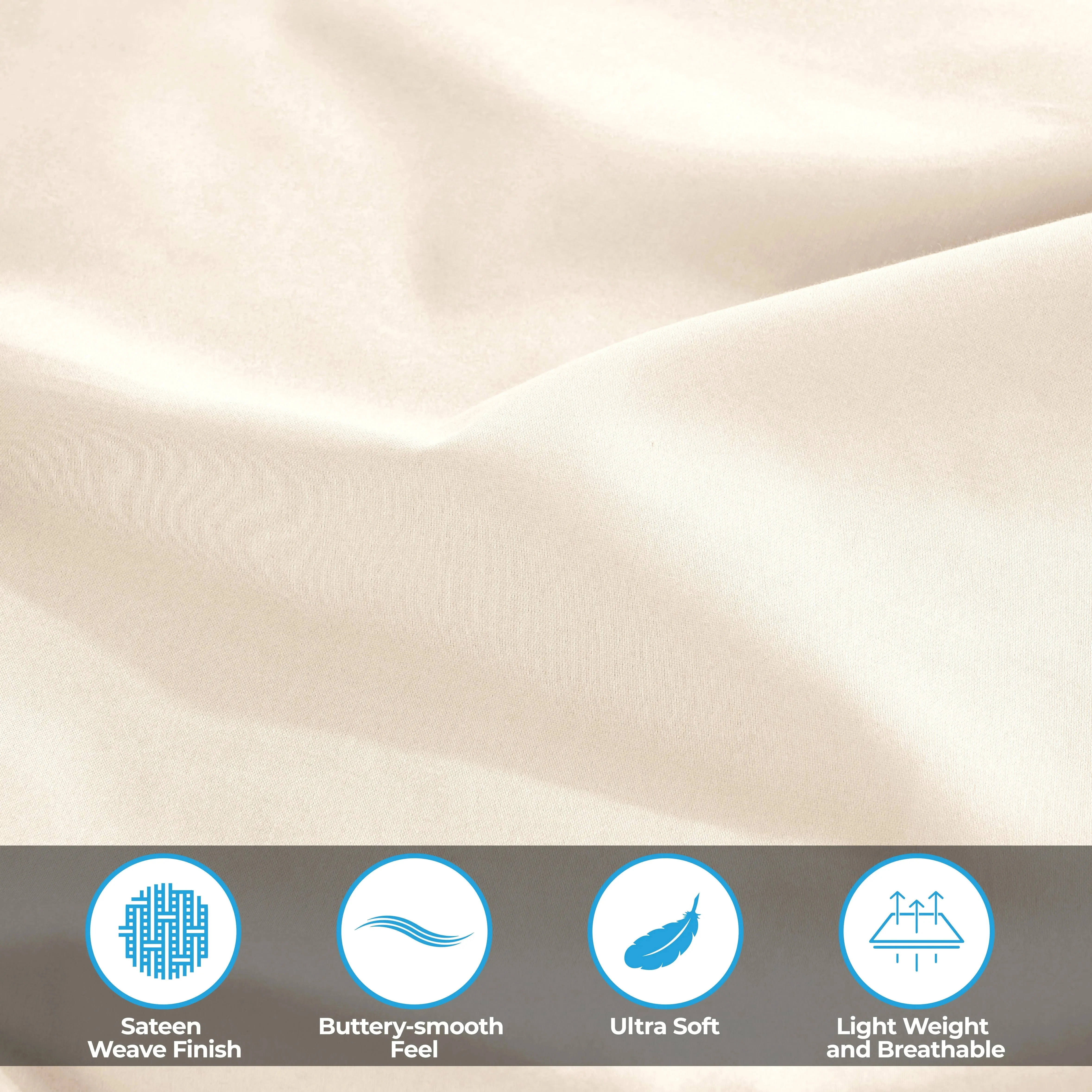 300 Thread Count Egyptian Cotton Sateen Bed Sheet Set - Image 44