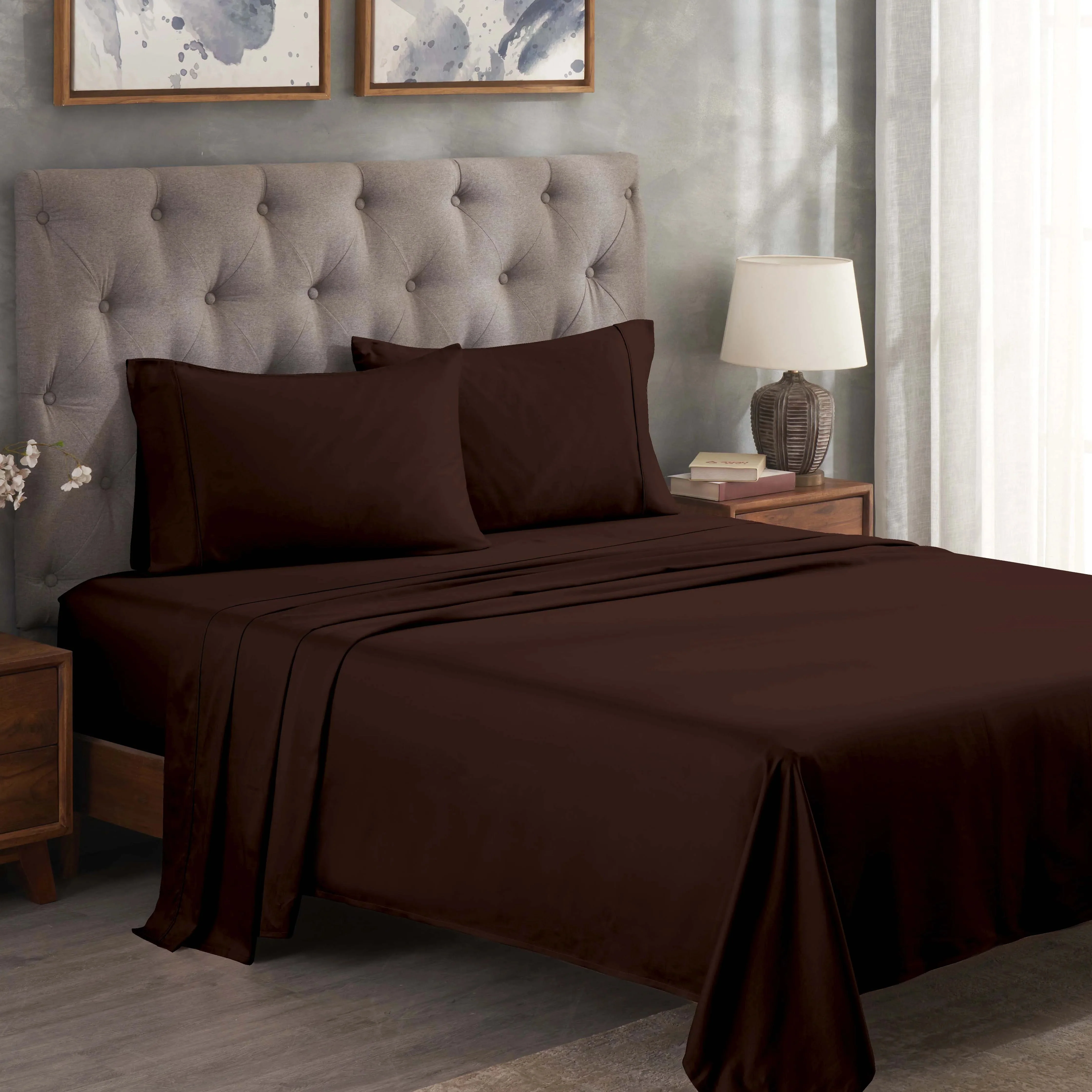 300 Thread Count Egyptian Cotton Sateen Bed Sheet Set - Image 7