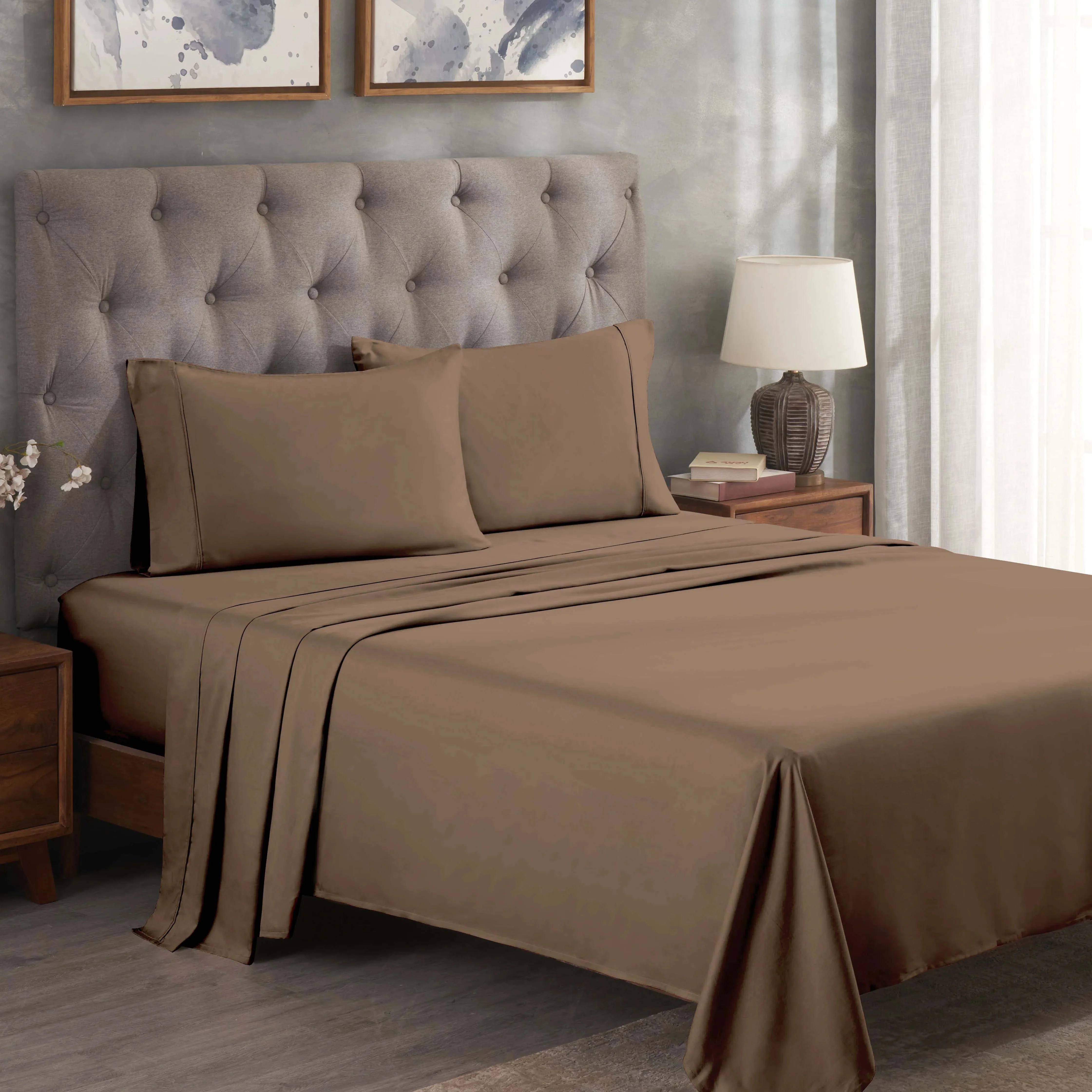 300 Thread Count Egyptian Cotton Sateen Bed Sheet Set - Image 8