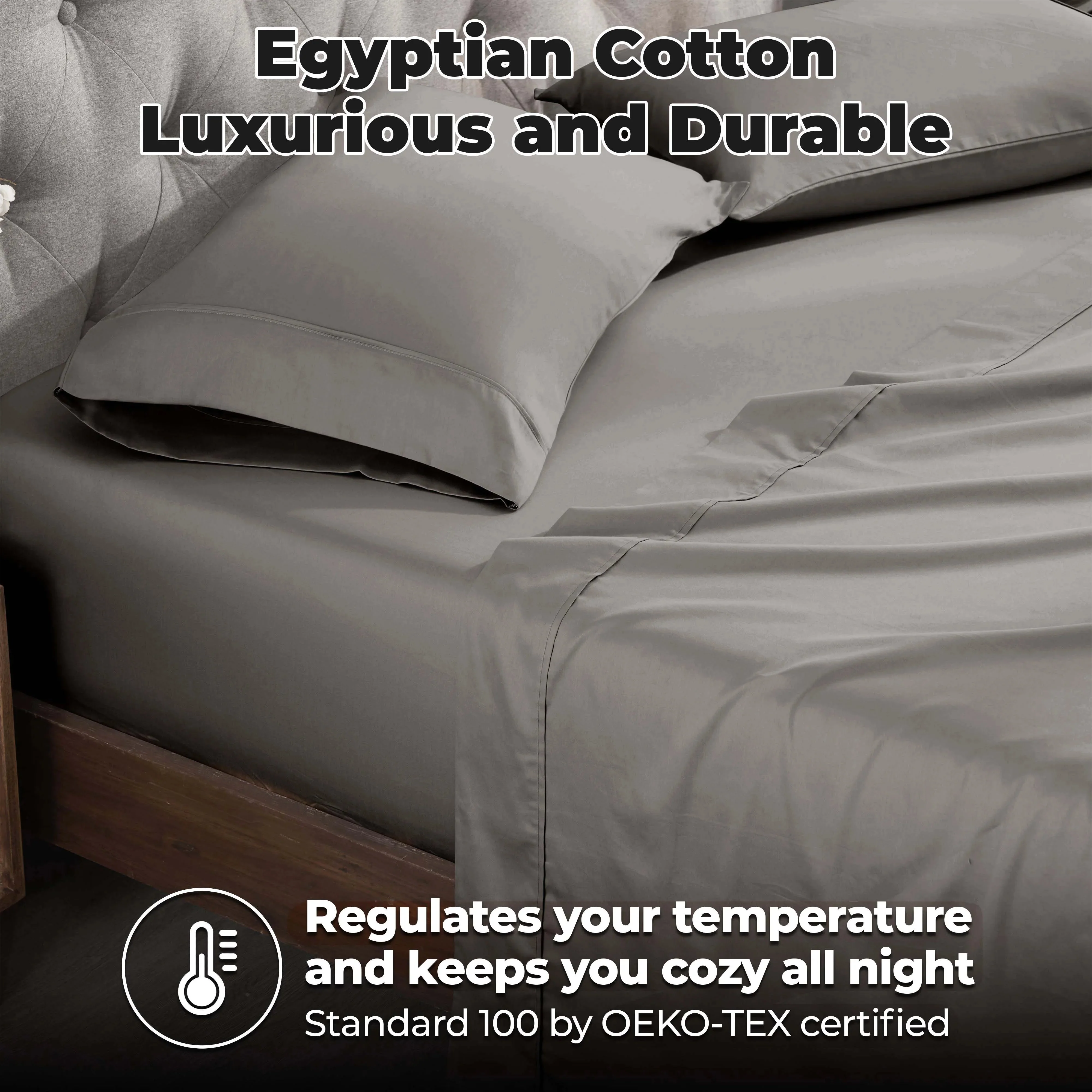 400 Thread Count Egyptian Cotton Sateen Bed Sheet Set - Image 34