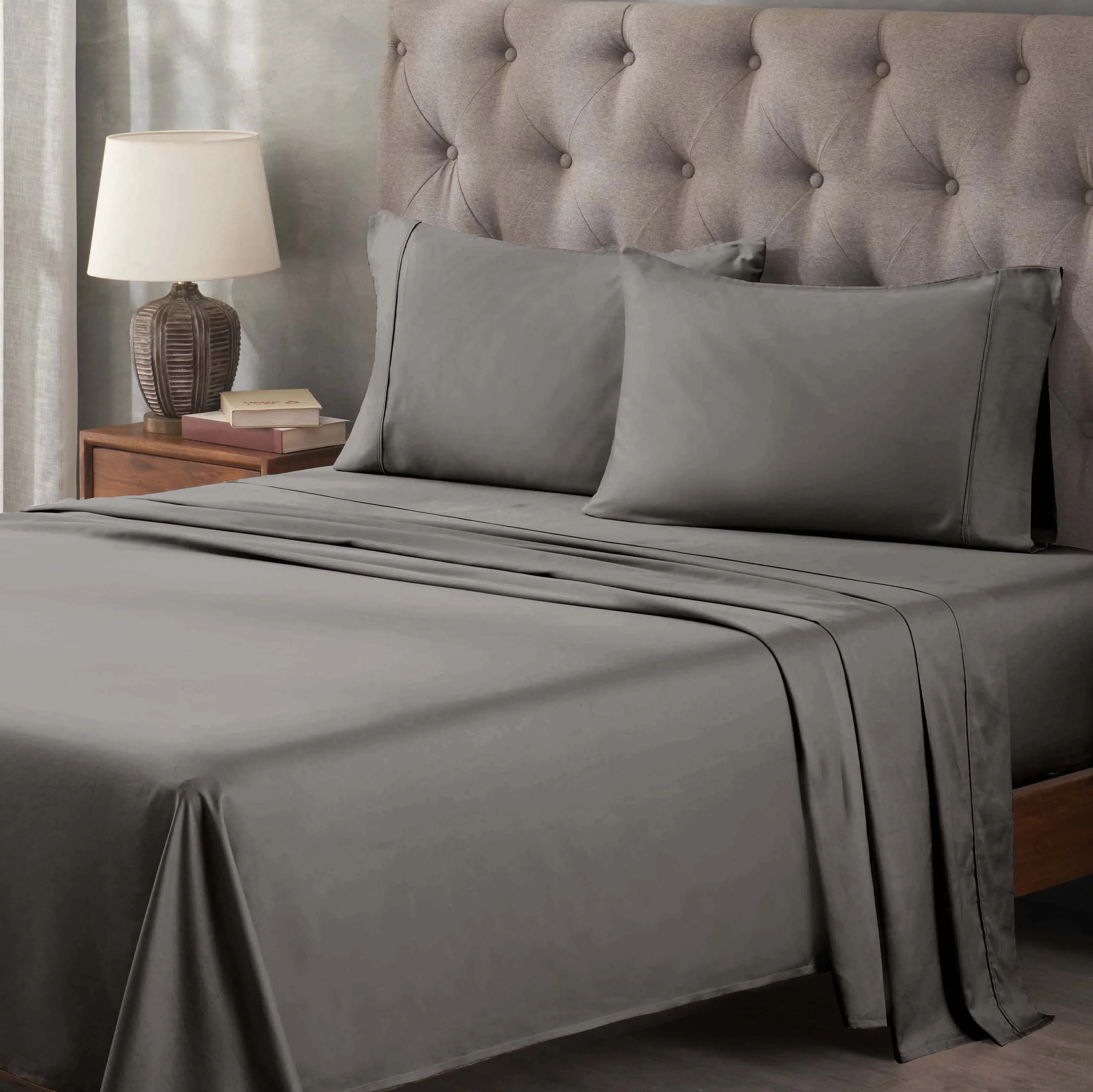 400 Thread Count Egyptian Cotton Sateen Bed Sheet Set - Image 6