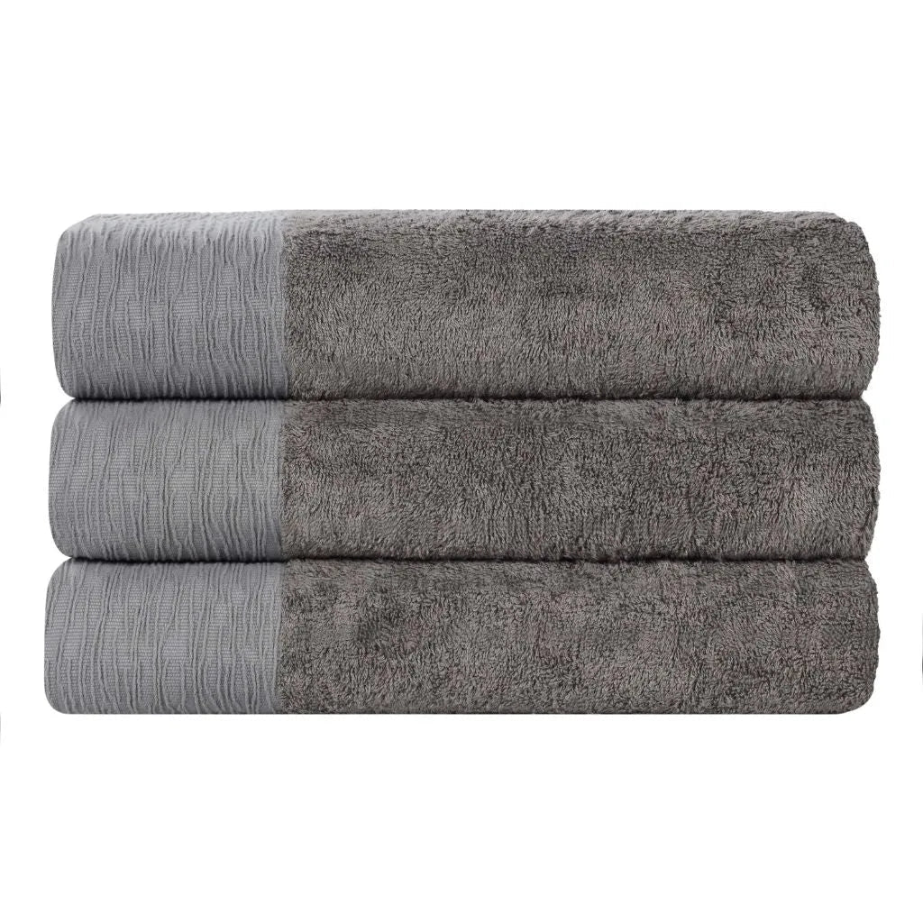 Rayon from Bamboo Eco-Friendly Fluffy Soft Solid Bath Towel Set of 3 - Image 37