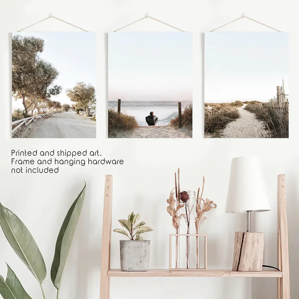 Surfer on the Beach. Coastal 3 Piece Wall Art - Image 10