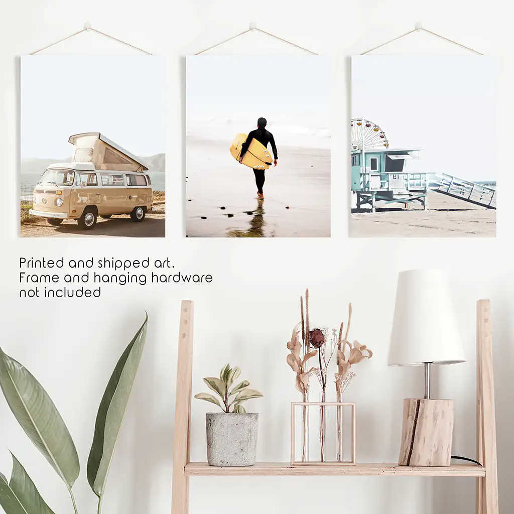 Surfer on the Sand Wall Art Set. Yellow Bus, Lifeguard Tower - Image 10