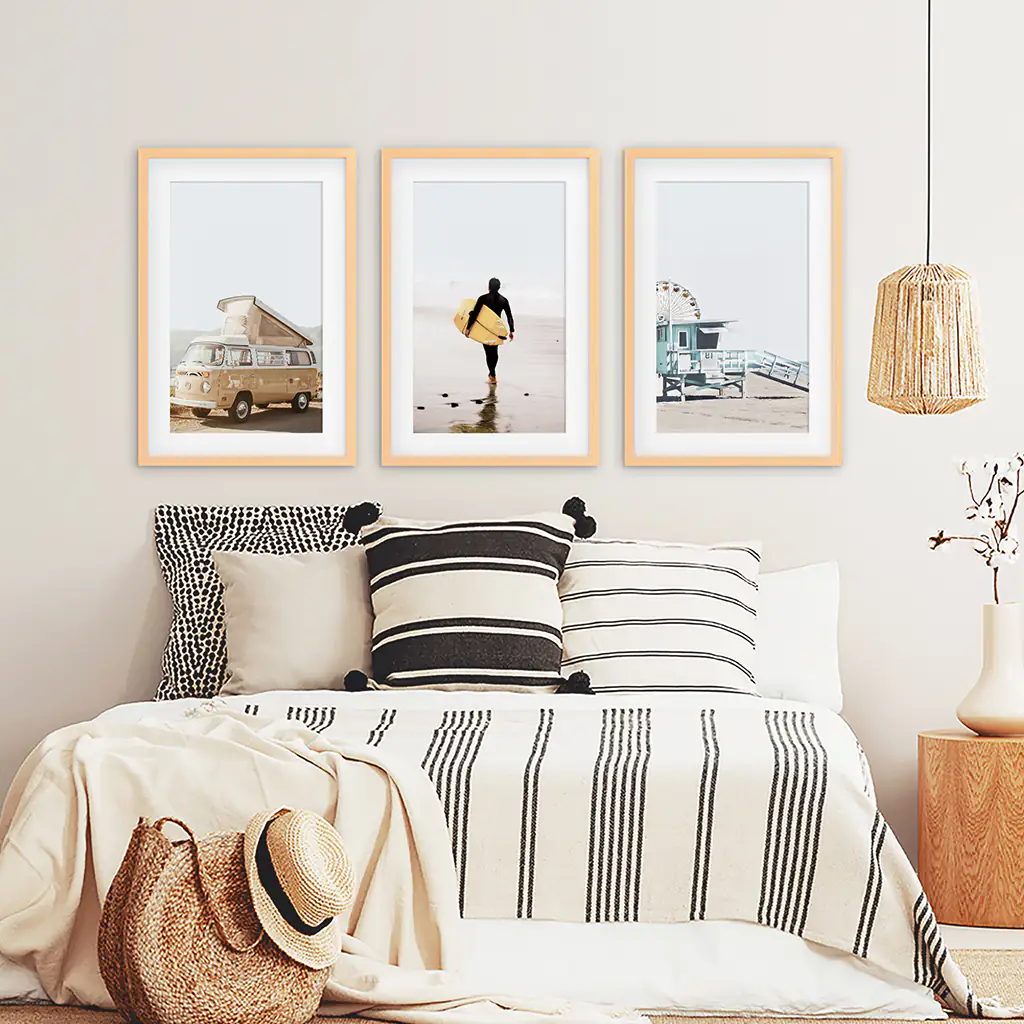 Surfer on the Sand Wall Art Set. Yellow Bus, Lifeguard Tower - Image 8