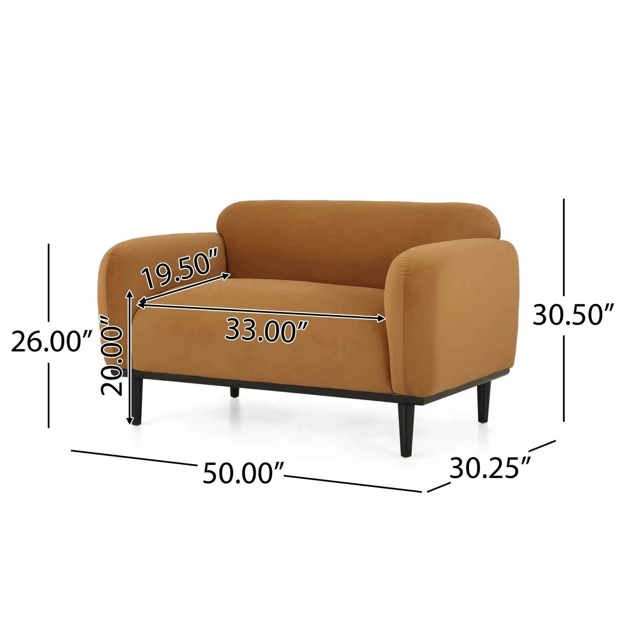 Sway - Upholstered Loveseat With Wood Legs And Round Arms - Image 4