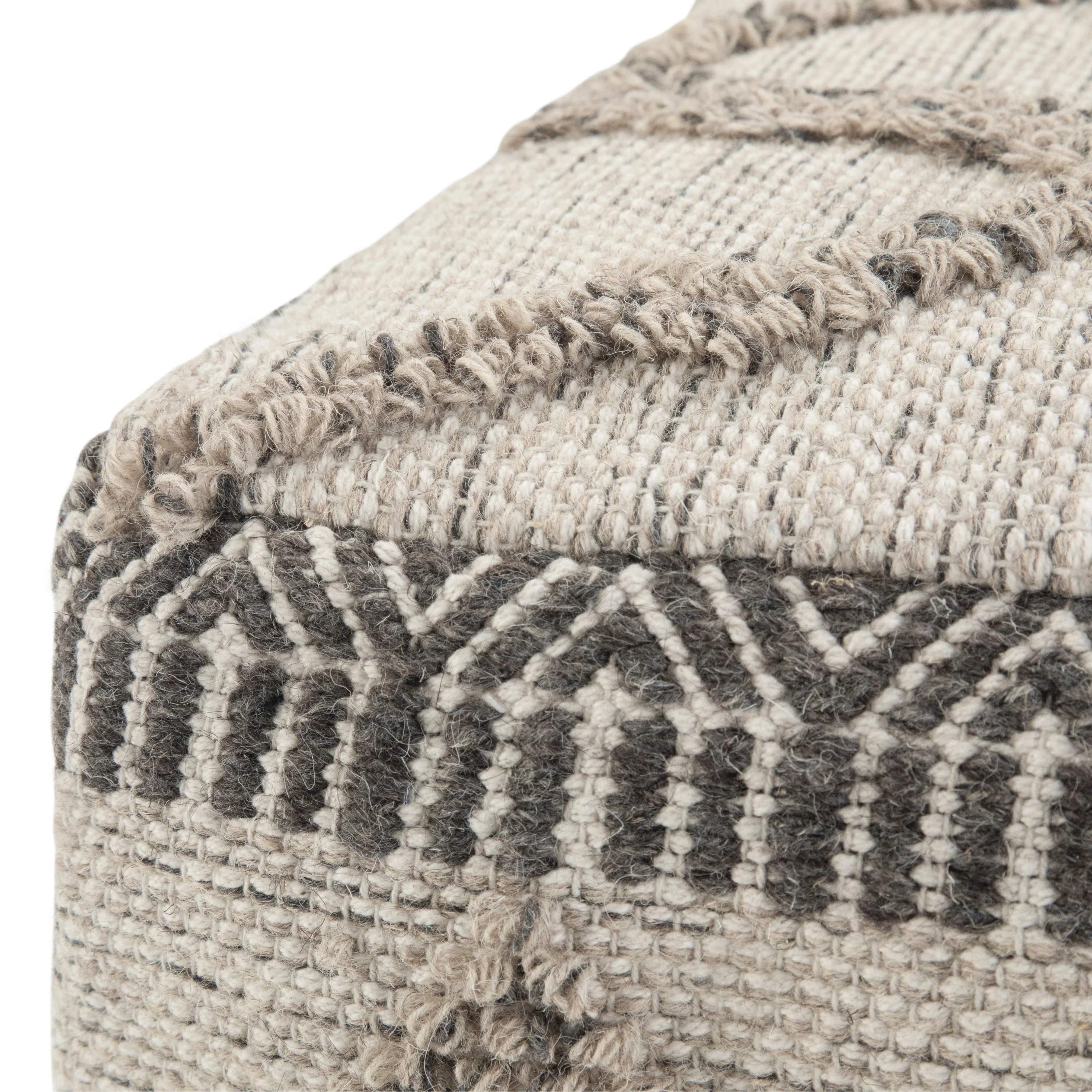 Sweeney Square Pouf Grey/Natural - Image 3