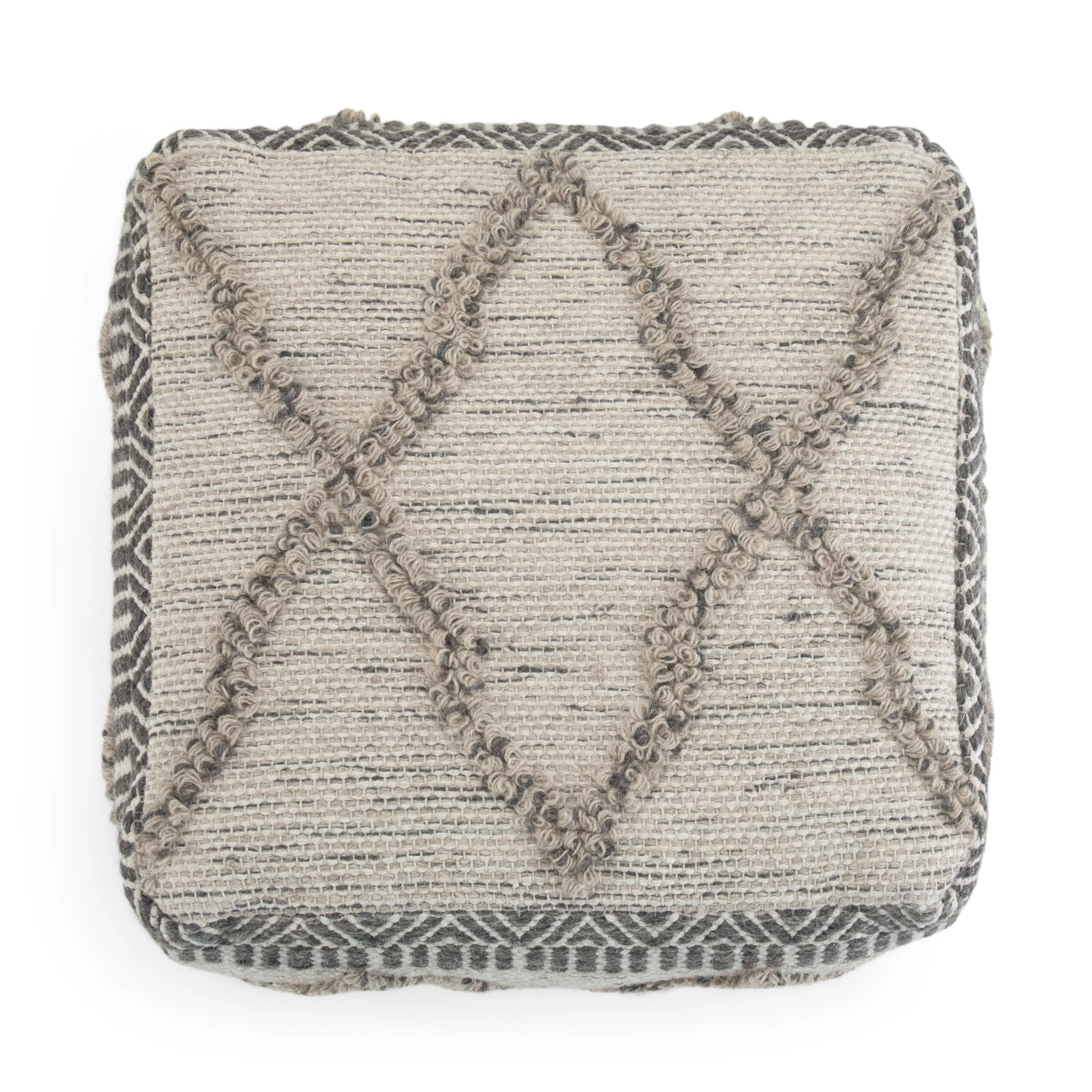 Sweeney Square Pouf Grey/Natural - Image 6