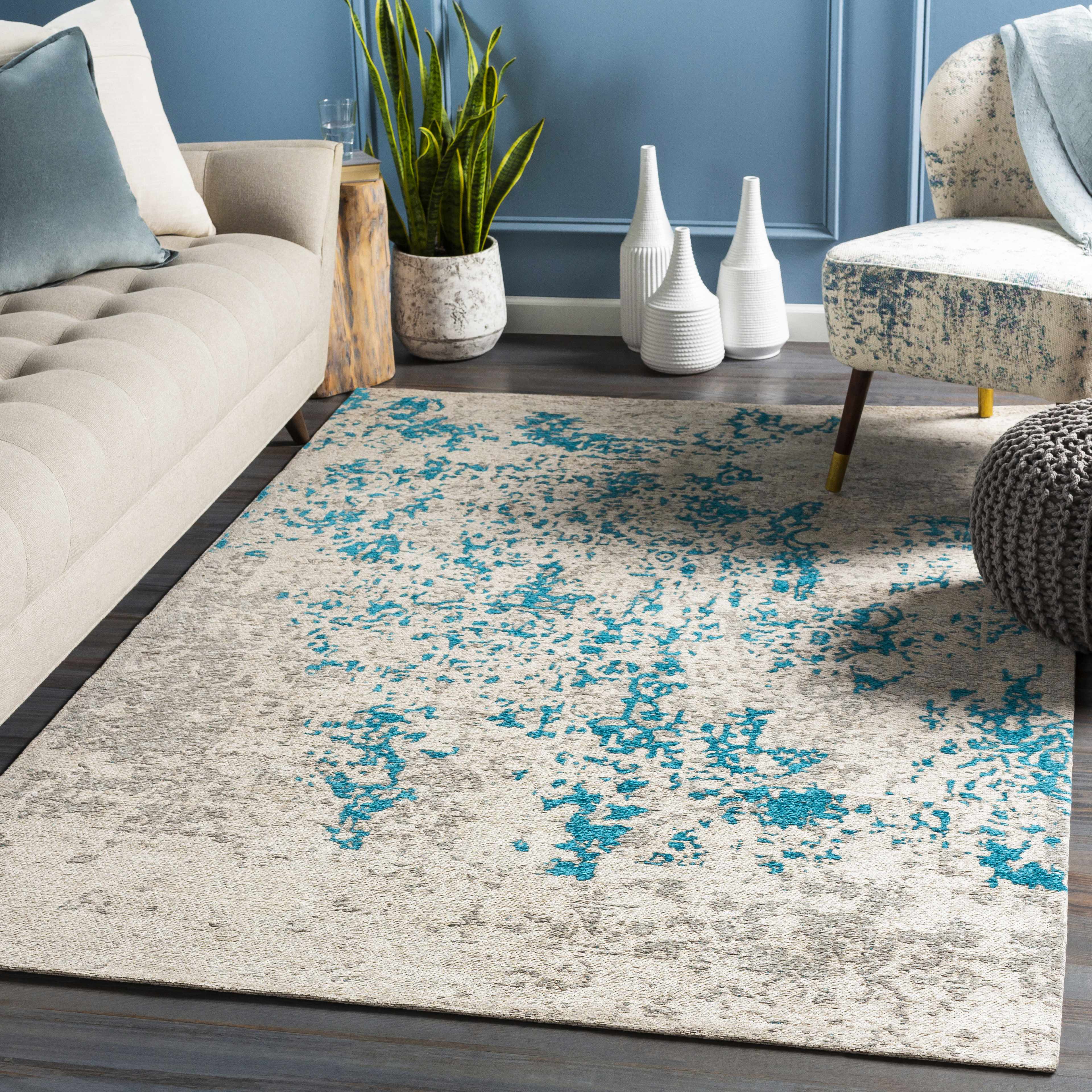 Sweeny Beige/Blue Abstract Area Rug - Clearance - Image 2