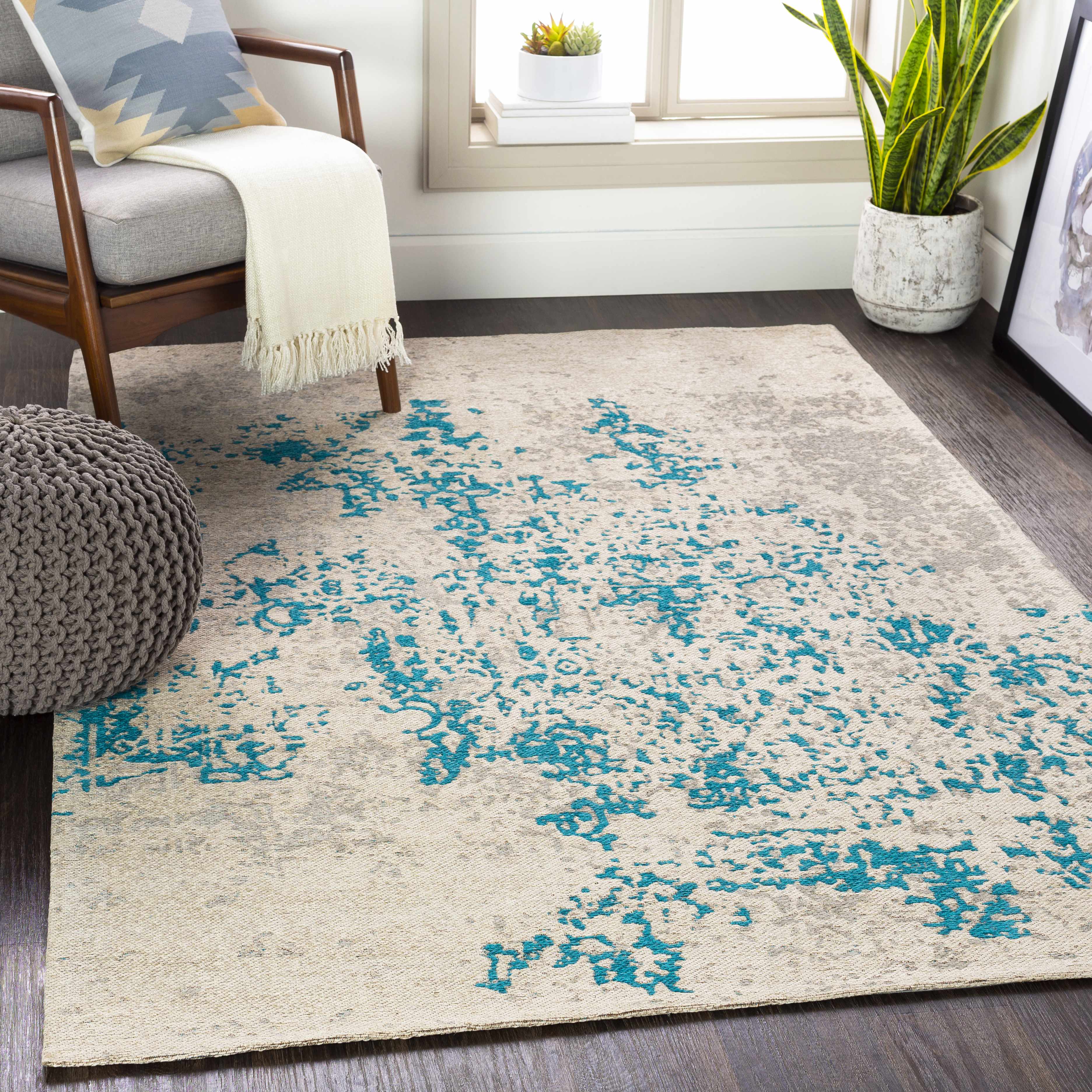 Sweeny Beige/Blue Abstract Area Rug - Clearance - Image 4