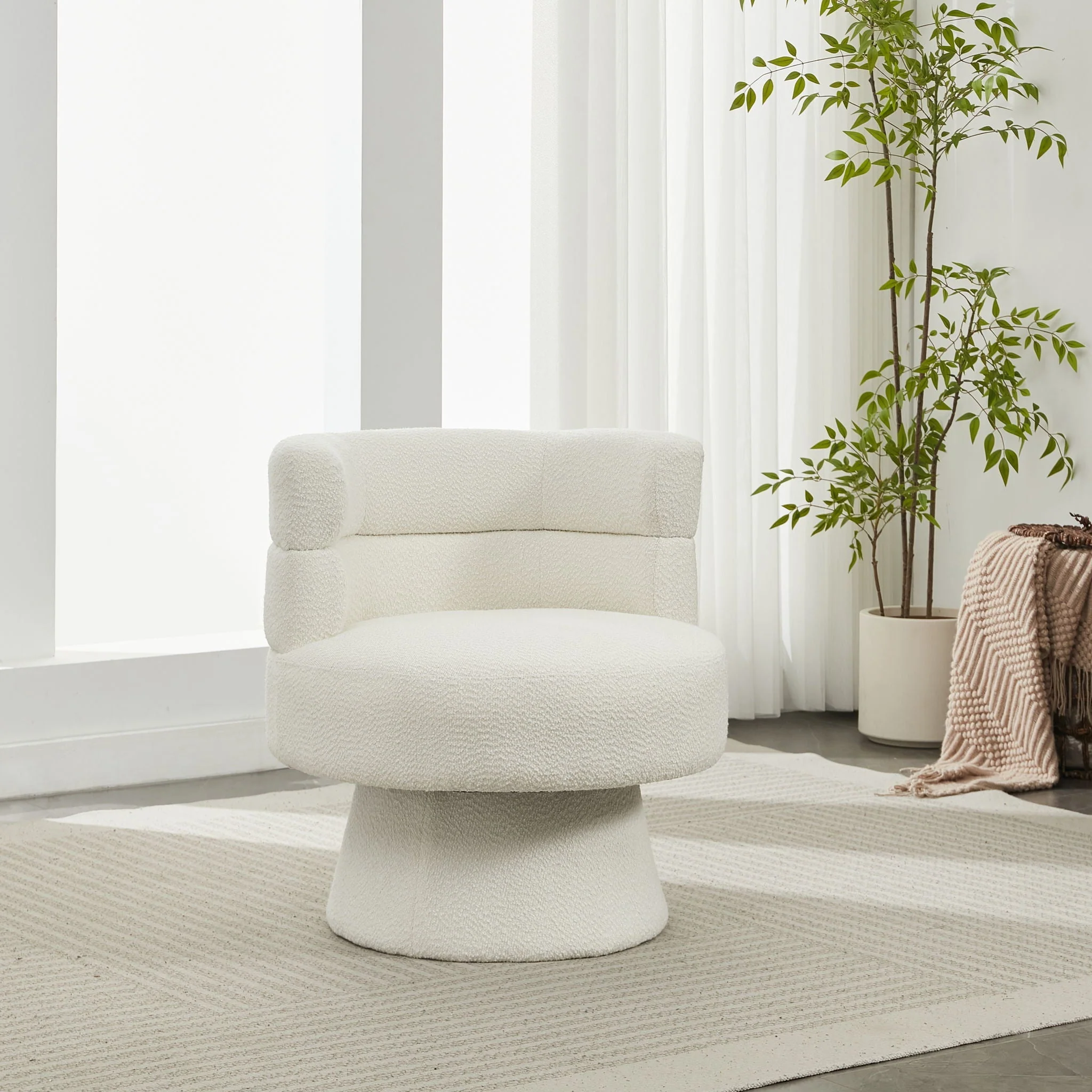 Swivel Accent Chair, 360° Rotating Design With Ergonomic Support - Image 3