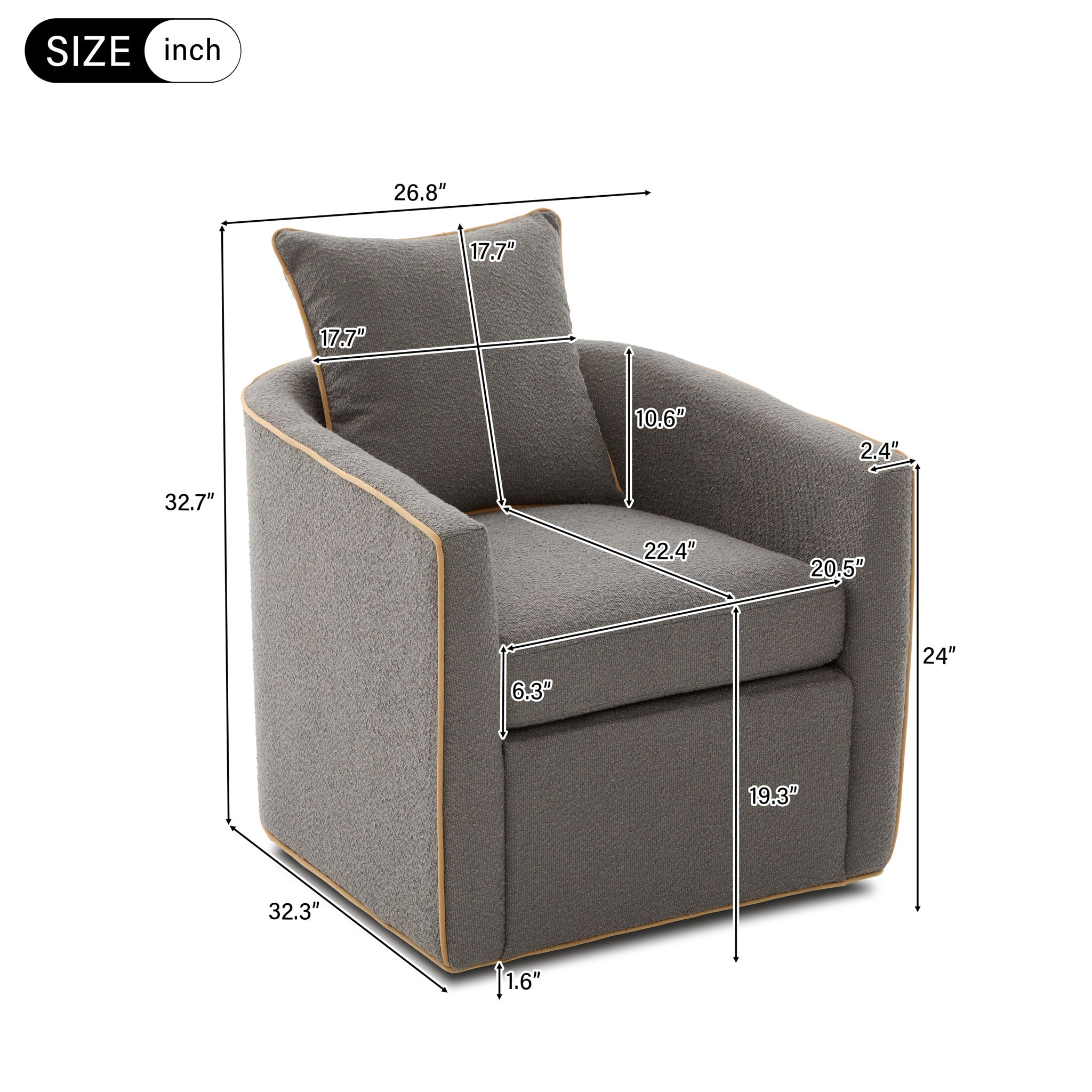 Swivel Accent Chair with Rotating Base for Living Room - Image 12