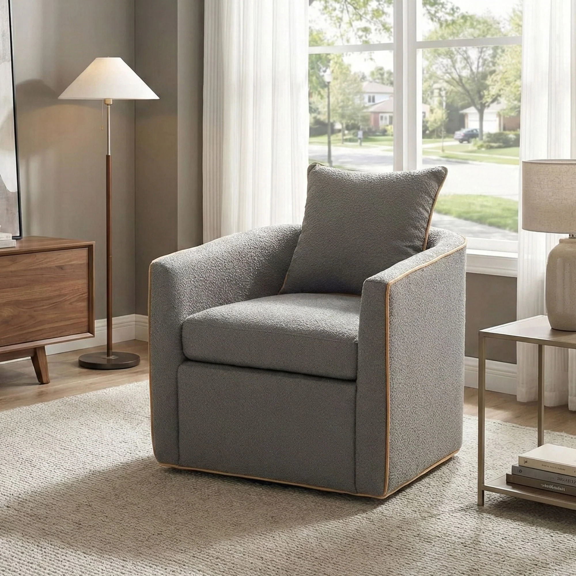 Swivel Accent Chair with Rotating Base for Living Room - Image 4