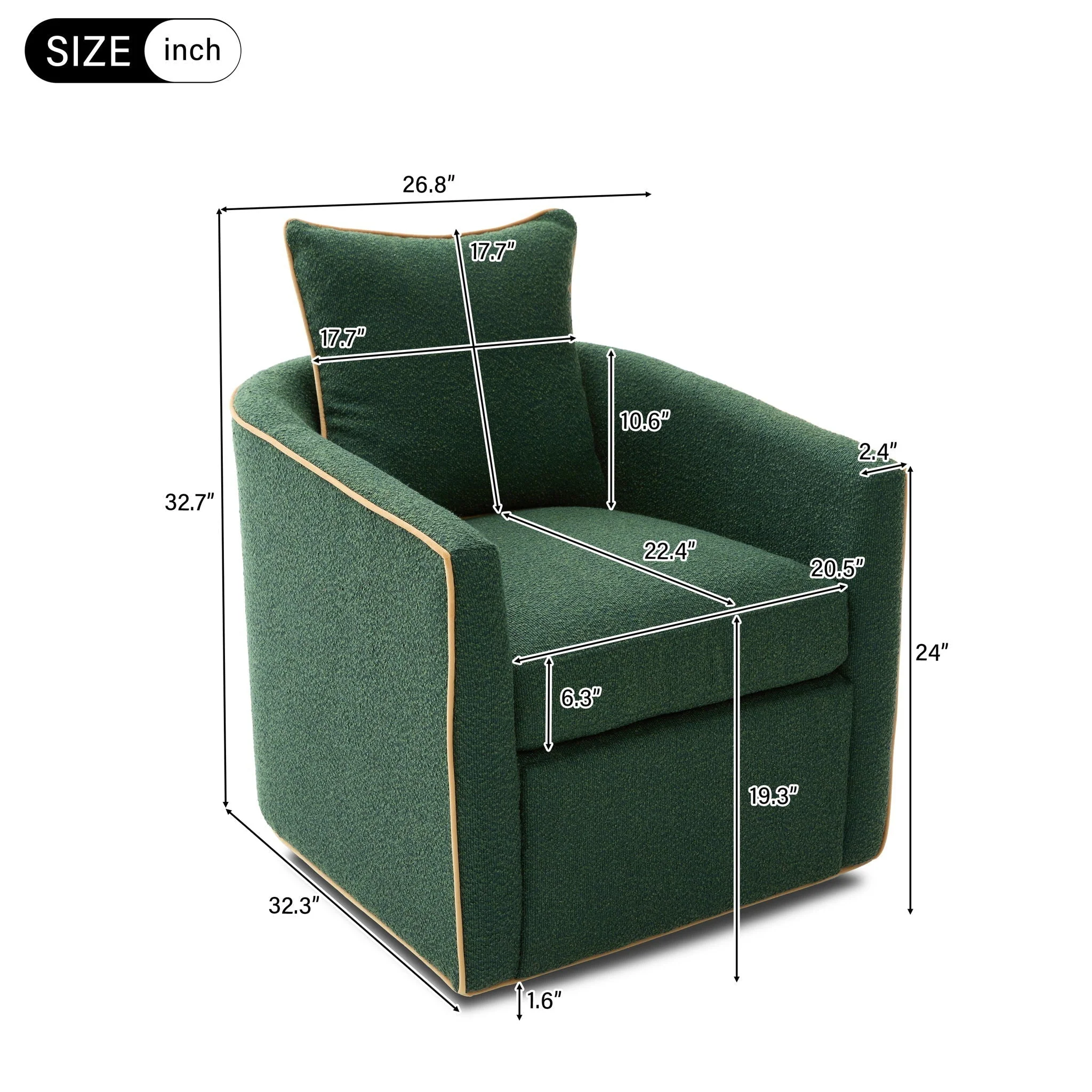 Swivel Accent Chair with Rotating Base for Living Room - Image 7