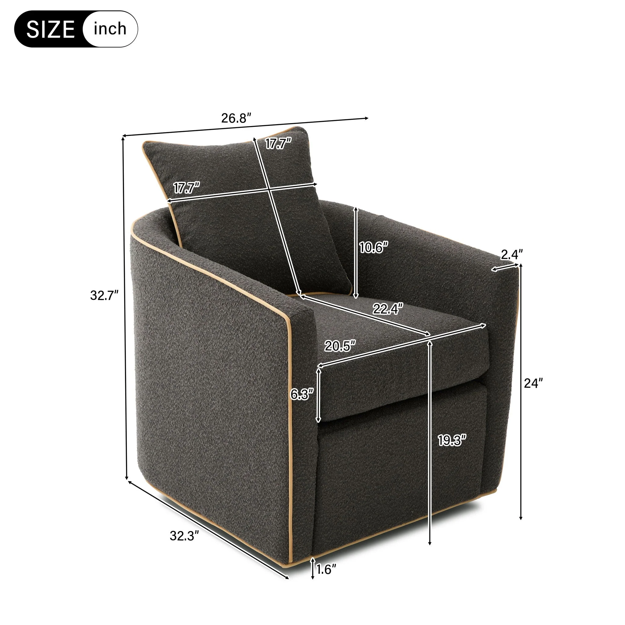 Swivel Accent Chair with Rotating Base for Living Room - Image 8