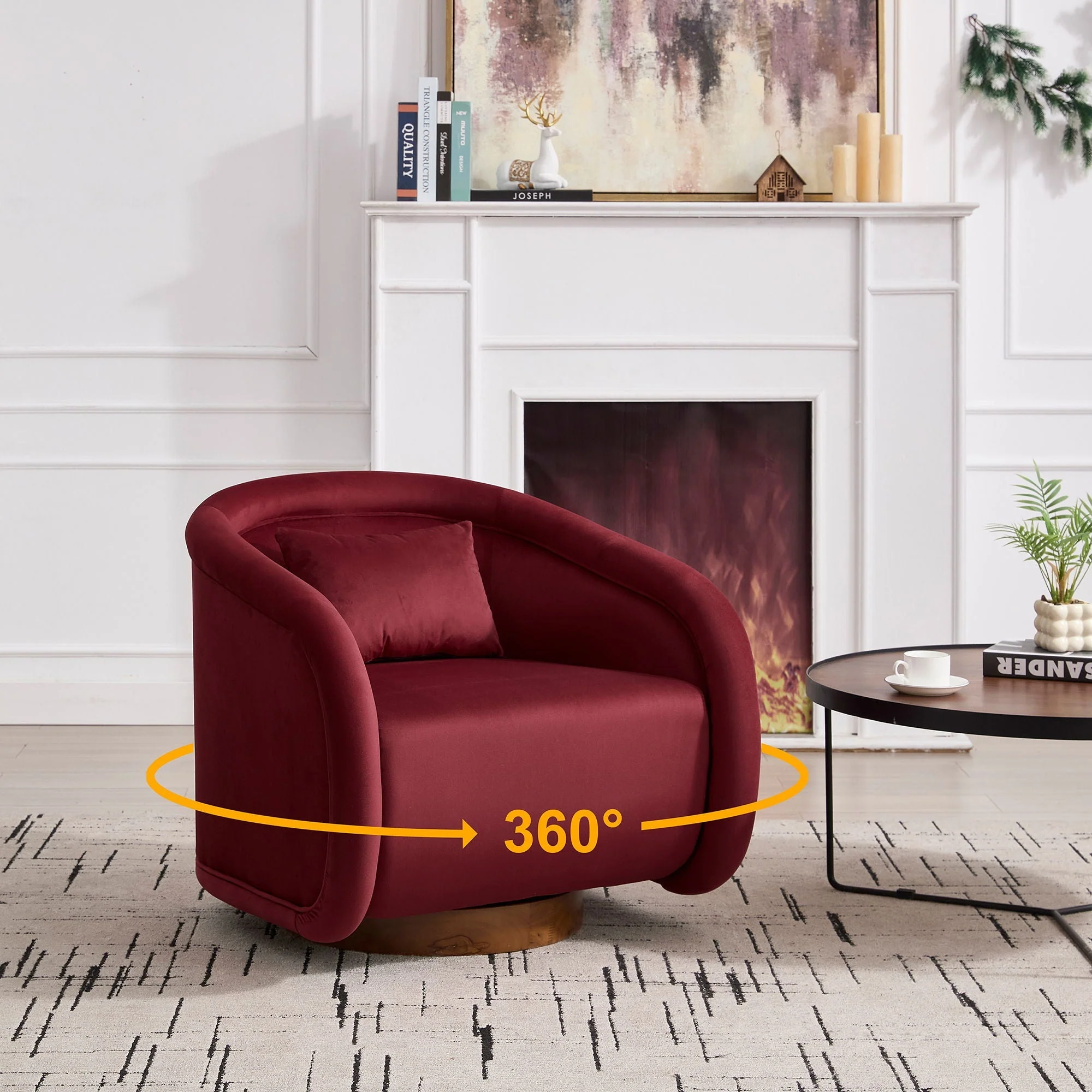 Swivel Accent Chair With 360 Degree Rotating - Image 4
