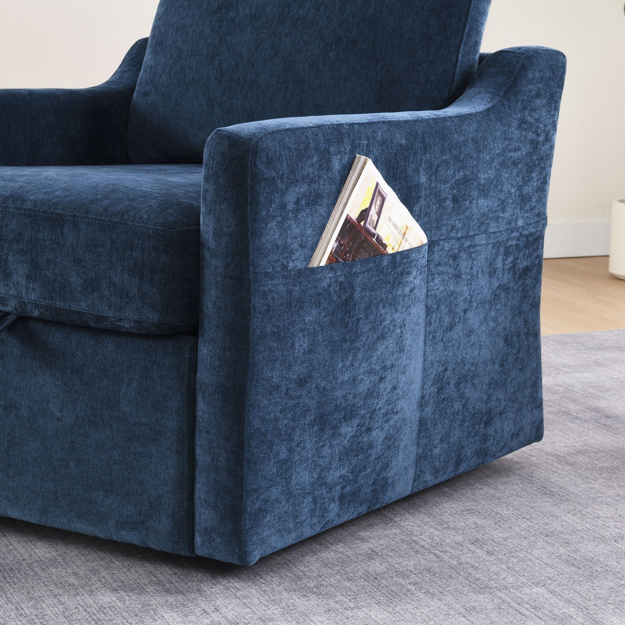 Swivel Arm Chair With USB Type-C Charging And Book Pocket - Image 8