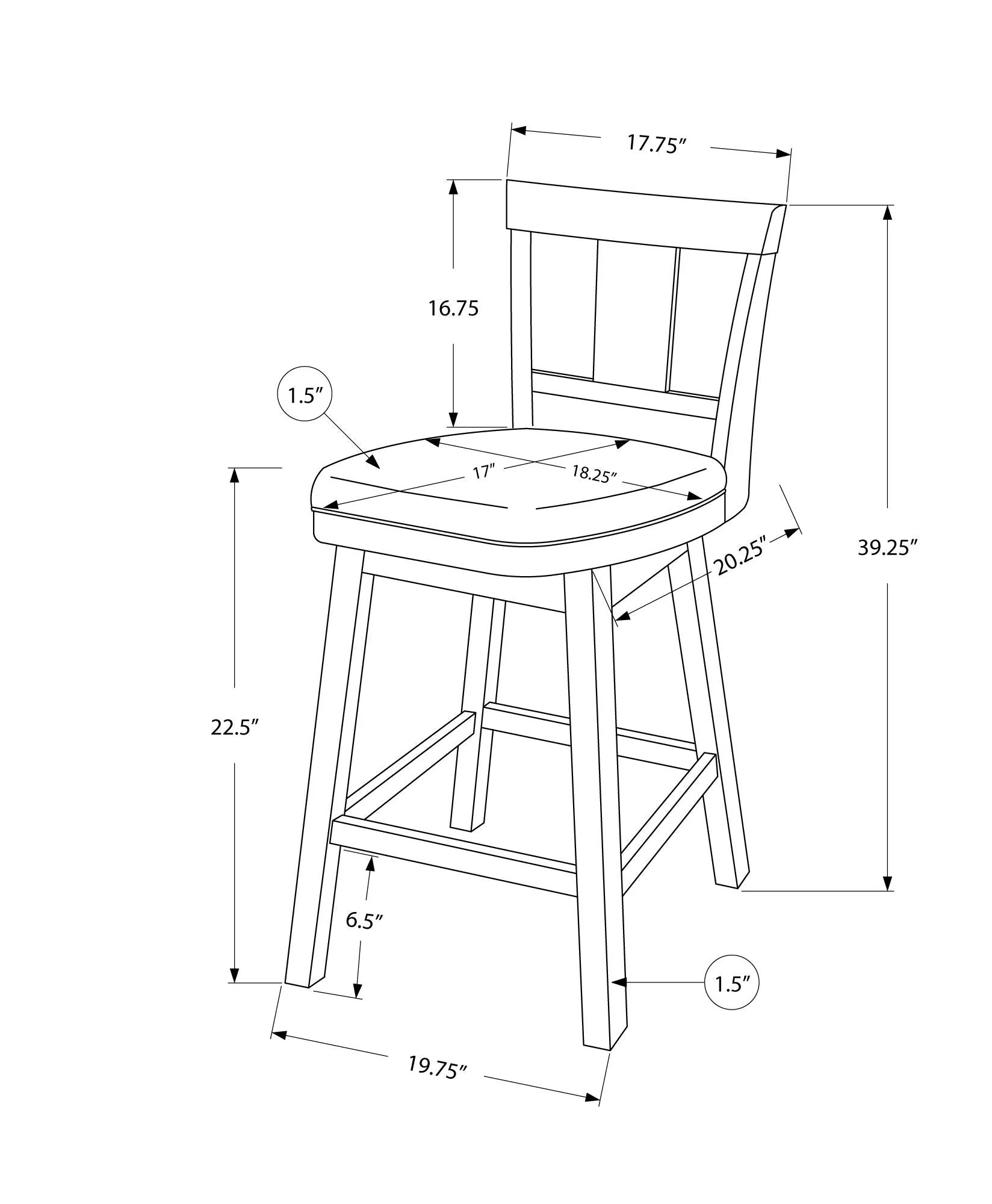 Swivel Bar Stool Counter Height, Transitional (Set of 2) - Image 4