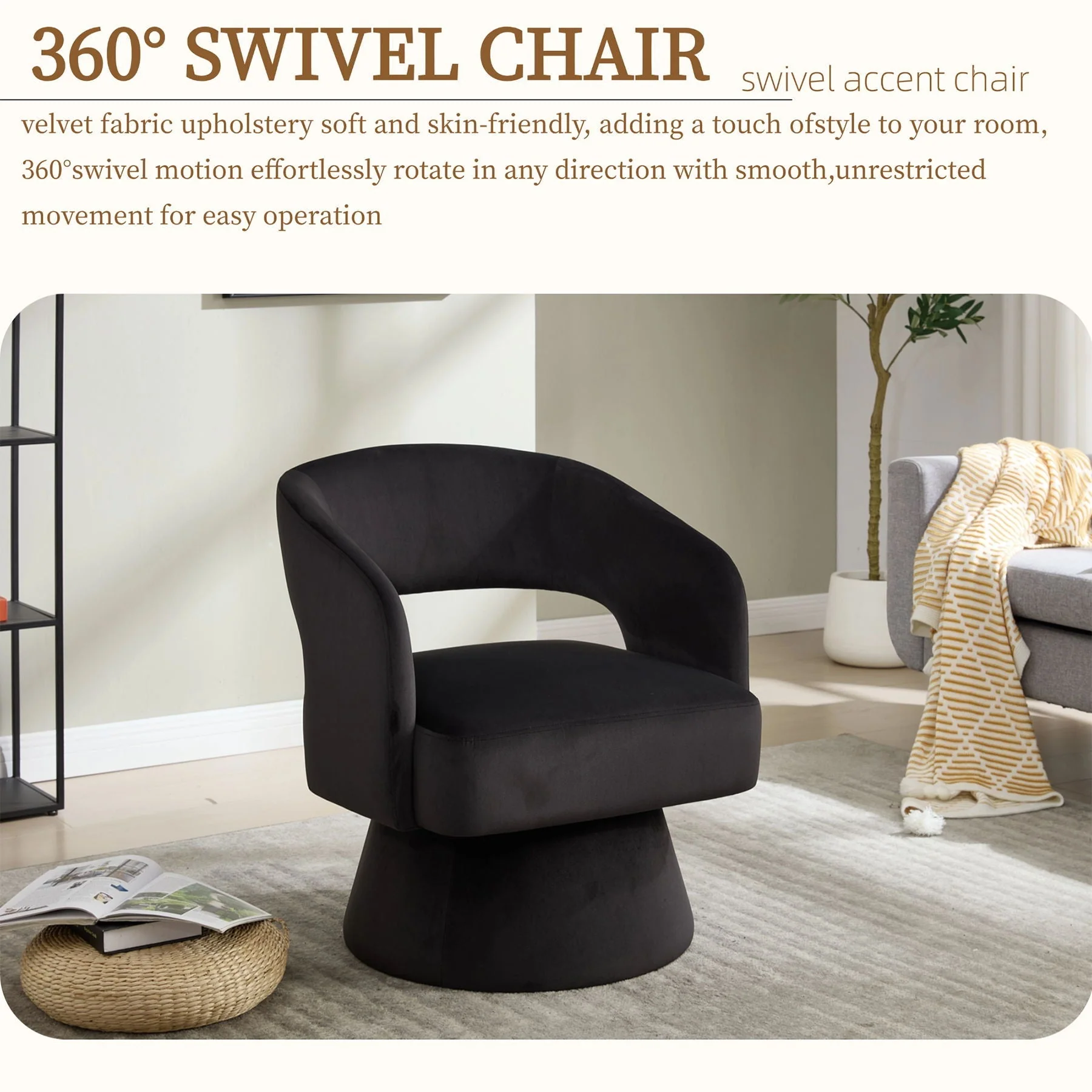 Swivel Barrel Chair With 360 Degree Rotation - Image 10