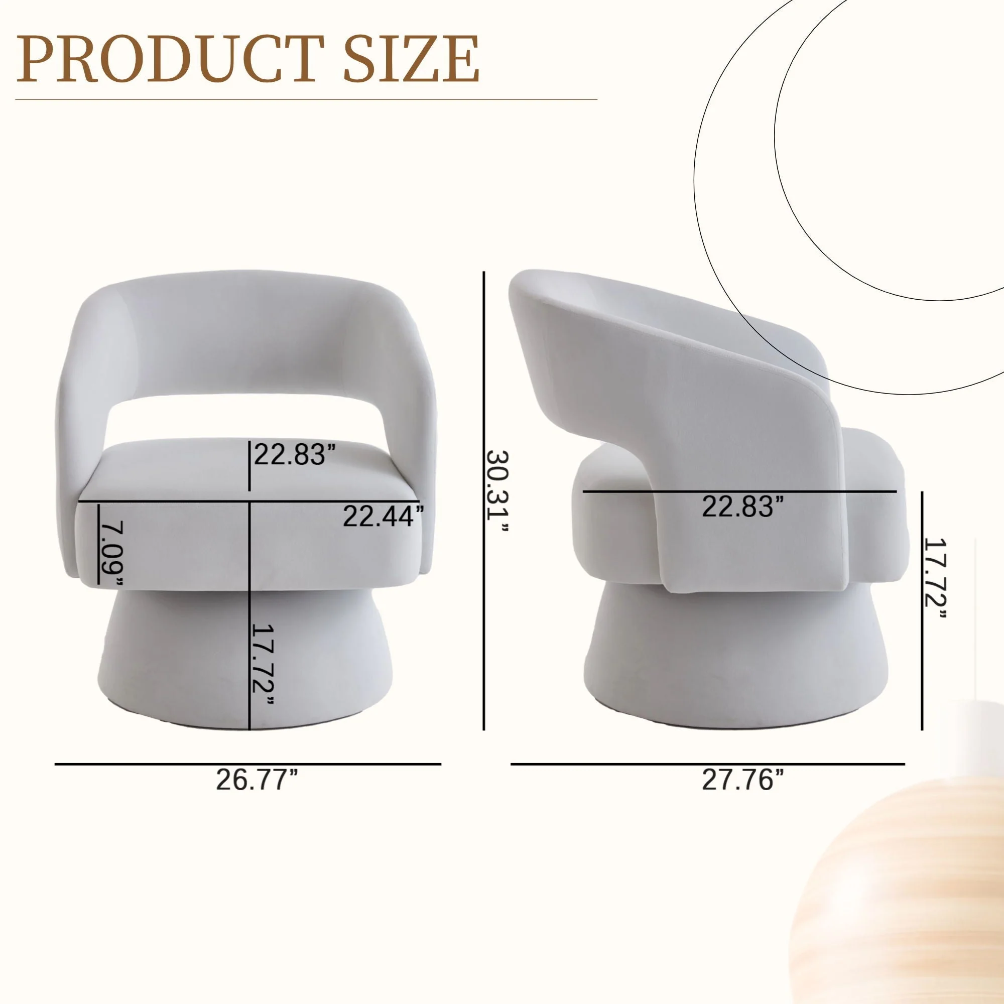 Swivel Barrel Chair With 360 Degree Rotation - Image 4