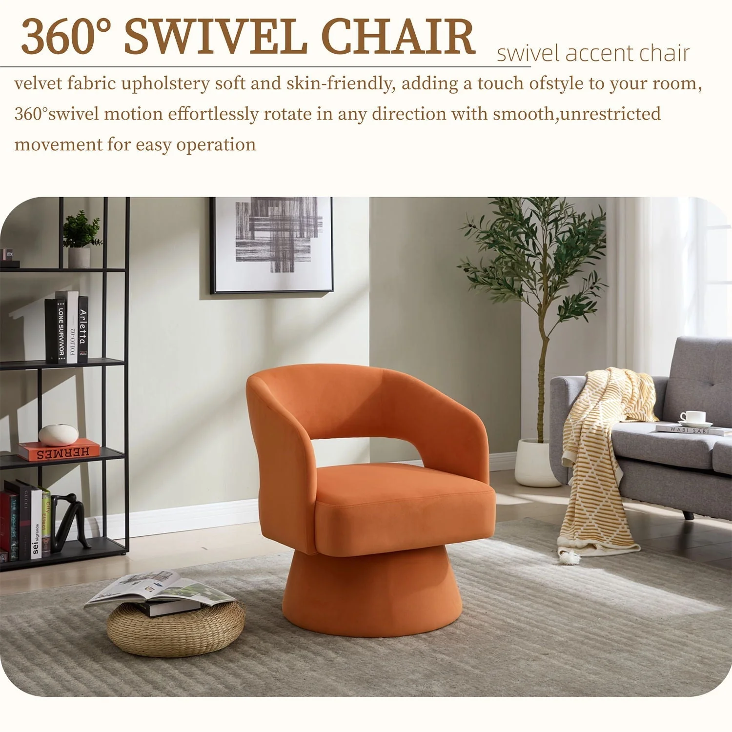 Swivel Barrel Chair With 360 Degree Rotation - Image 5