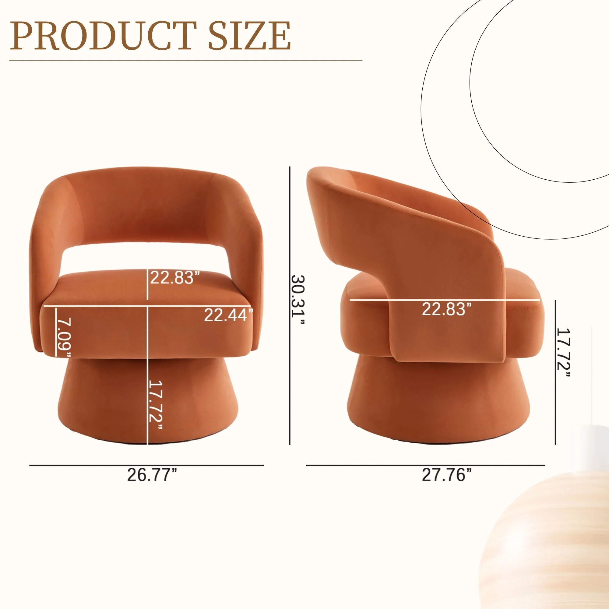 Swivel Barrel Chair With 360 Degree Rotation - Image 6