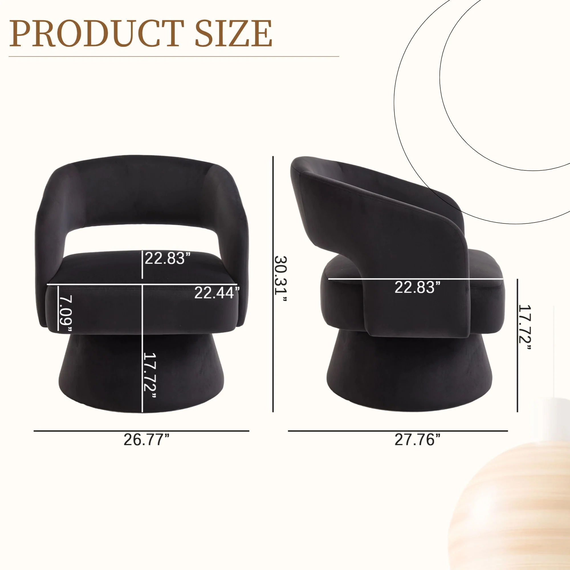 Swivel Barrel Chair With 360 Degree Rotation - Image 7