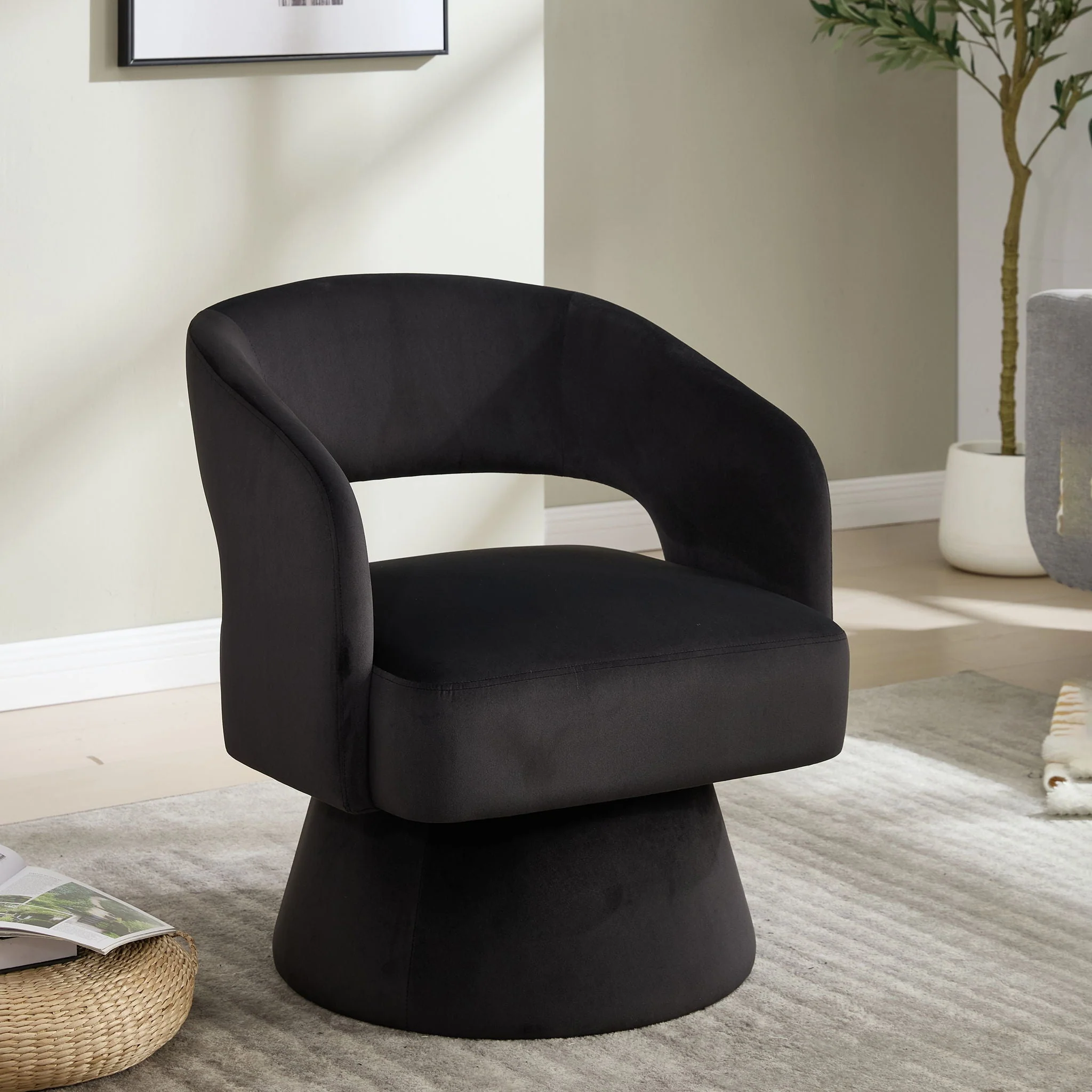 Swivel Barrel Chair With 360 Degree Rotation - Image 8