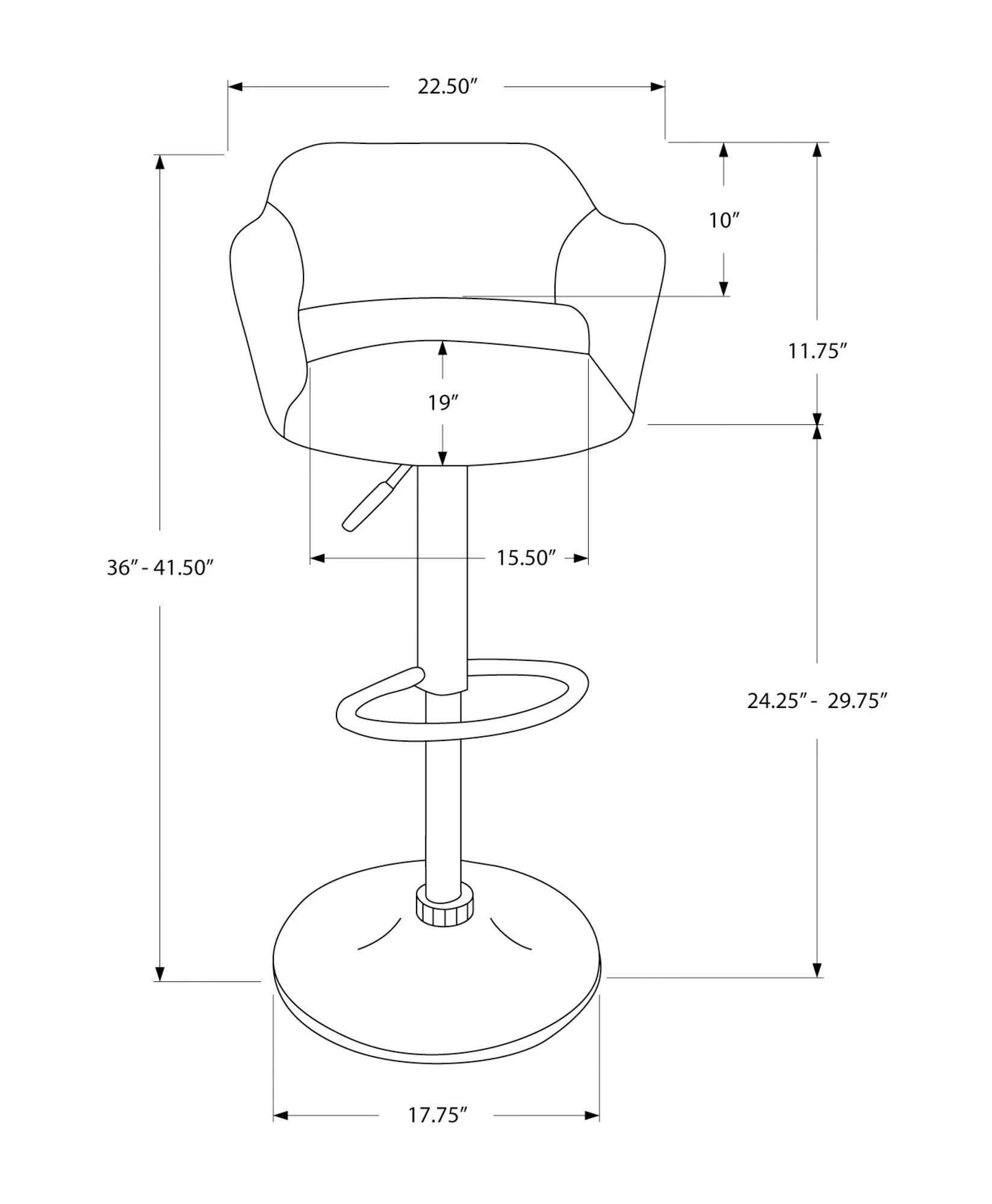 Swivel Stool Bar Height, Adjustable Versatile Seating, Contemporary & Modern - Image 7