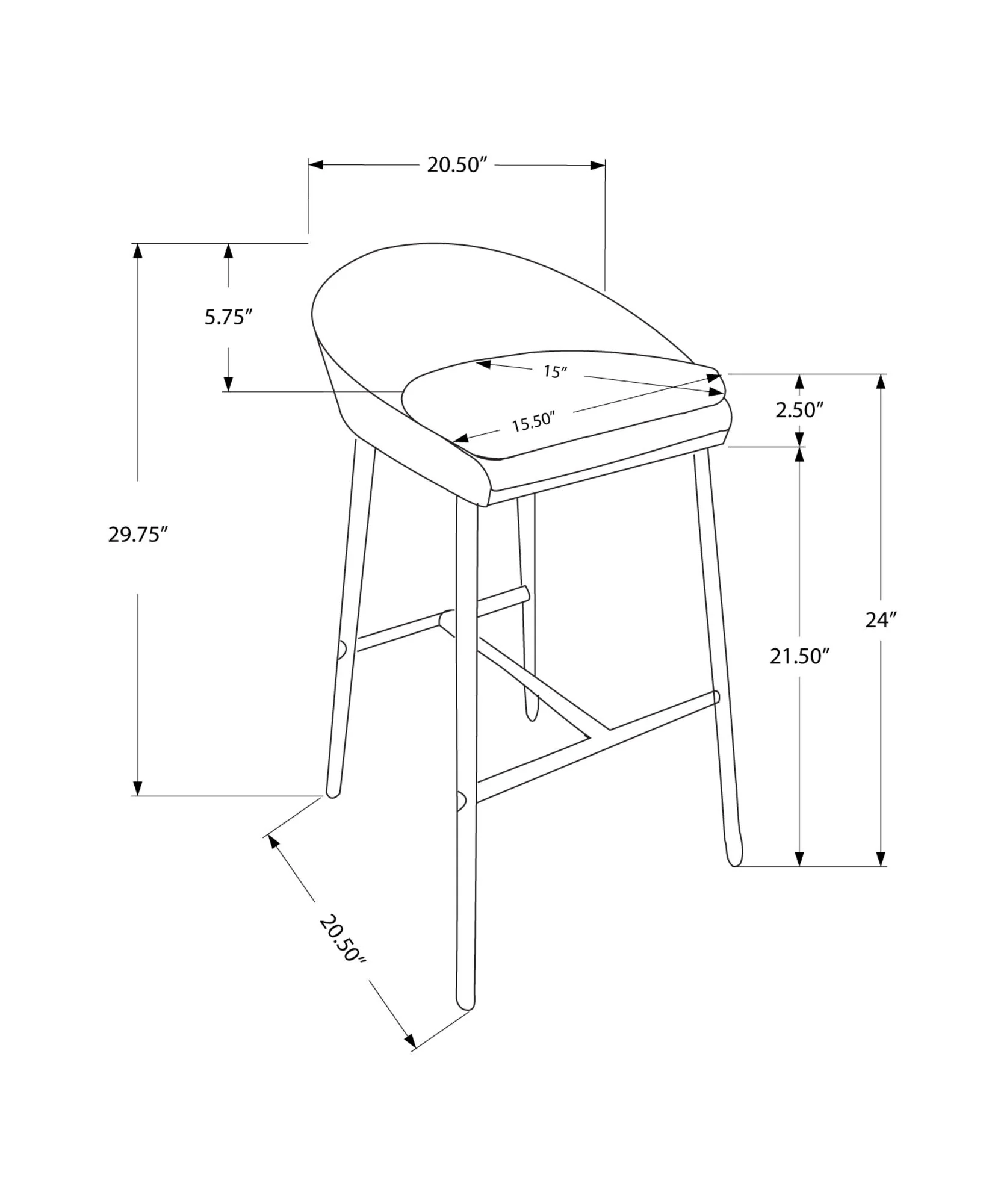 Swivel Stool Bar Height, Contemporary & Modern (Set of 2) - Image 6
