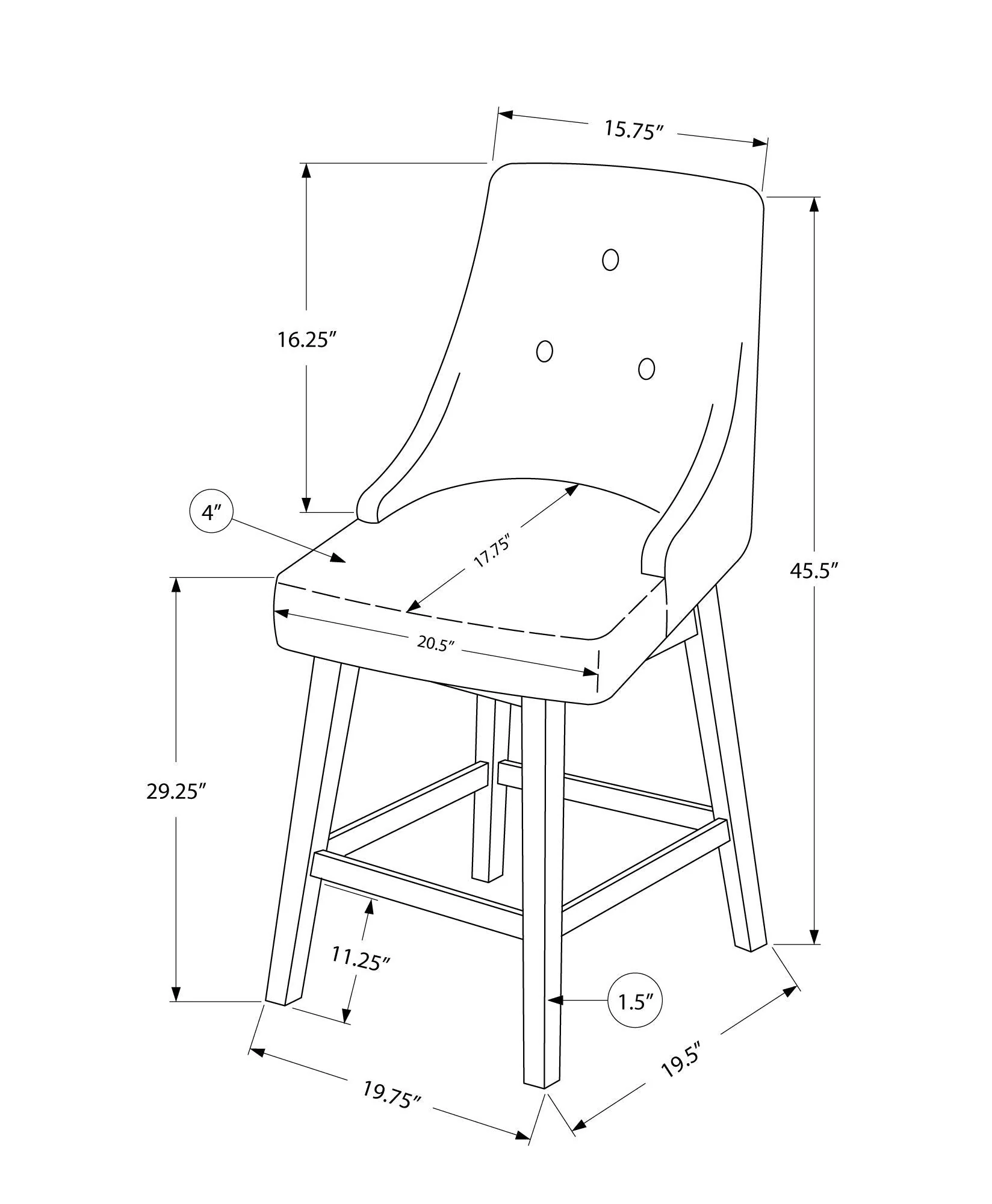 Swivel Stool Bar Height, Transitional (Set of 2) - Image 2