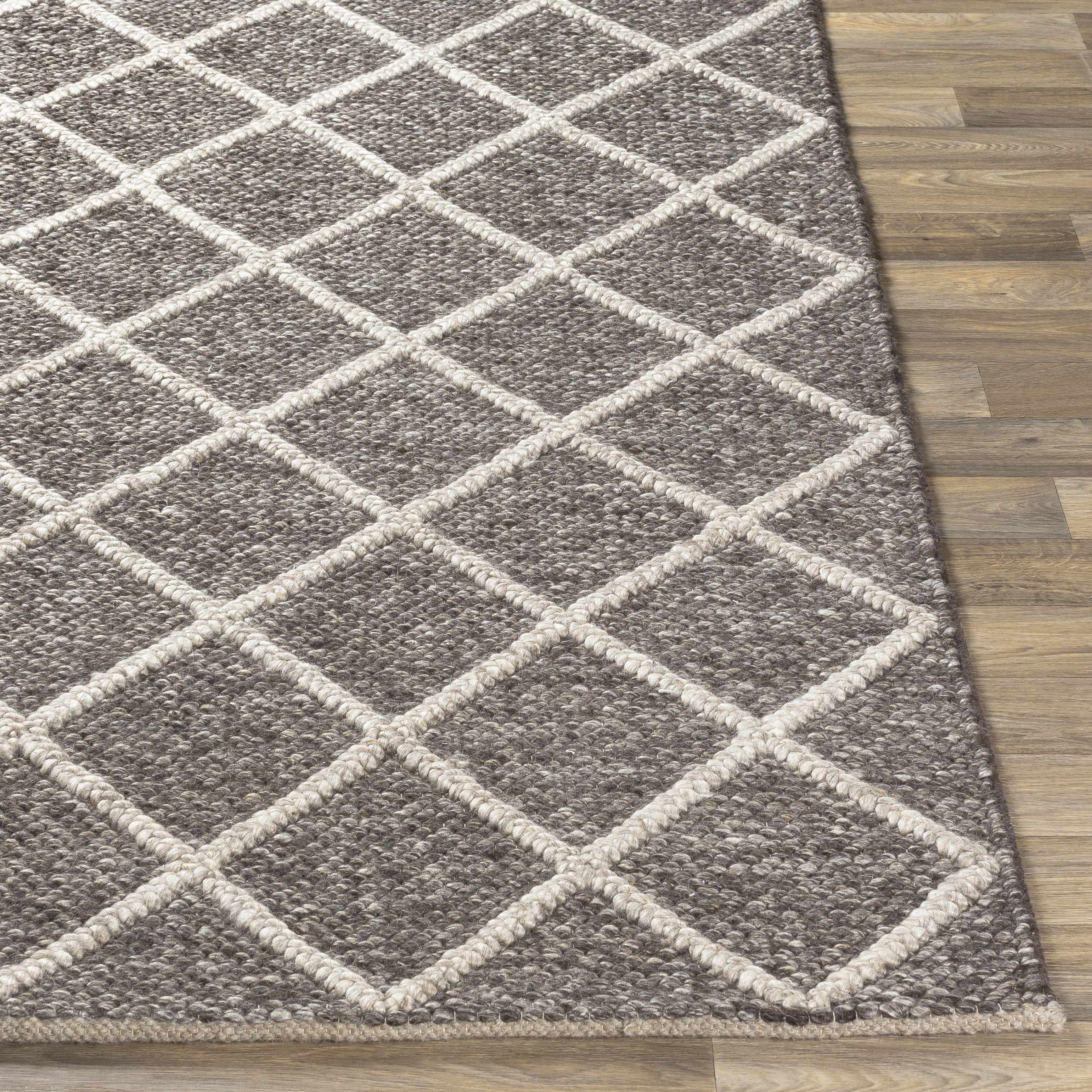 Syosset 2x3 Brown Trellis Wool&Viscose Rug - Clearance - Image 6