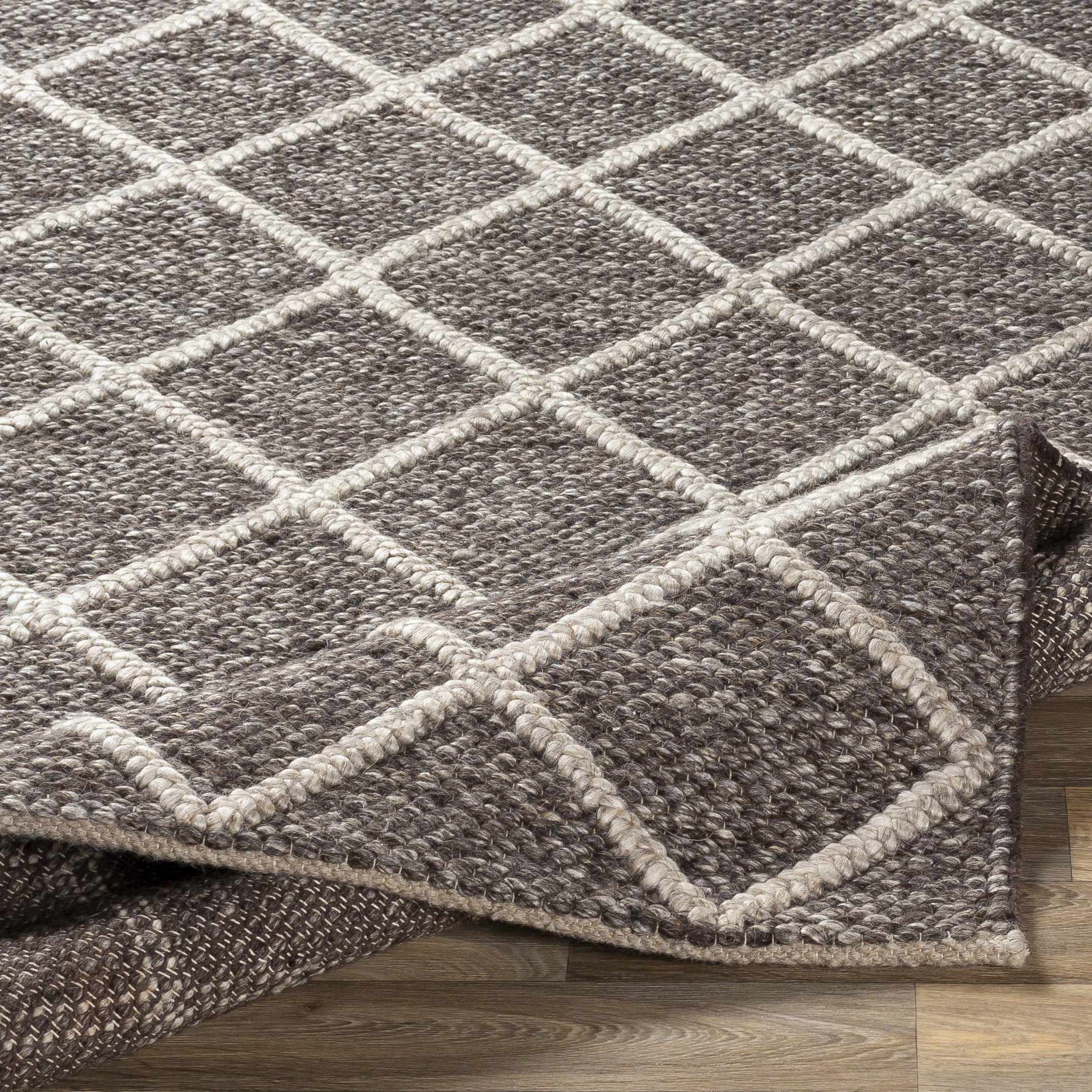 Syosset 2x3 Brown Trellis Wool&Viscose Rug - Clearance - Image 7