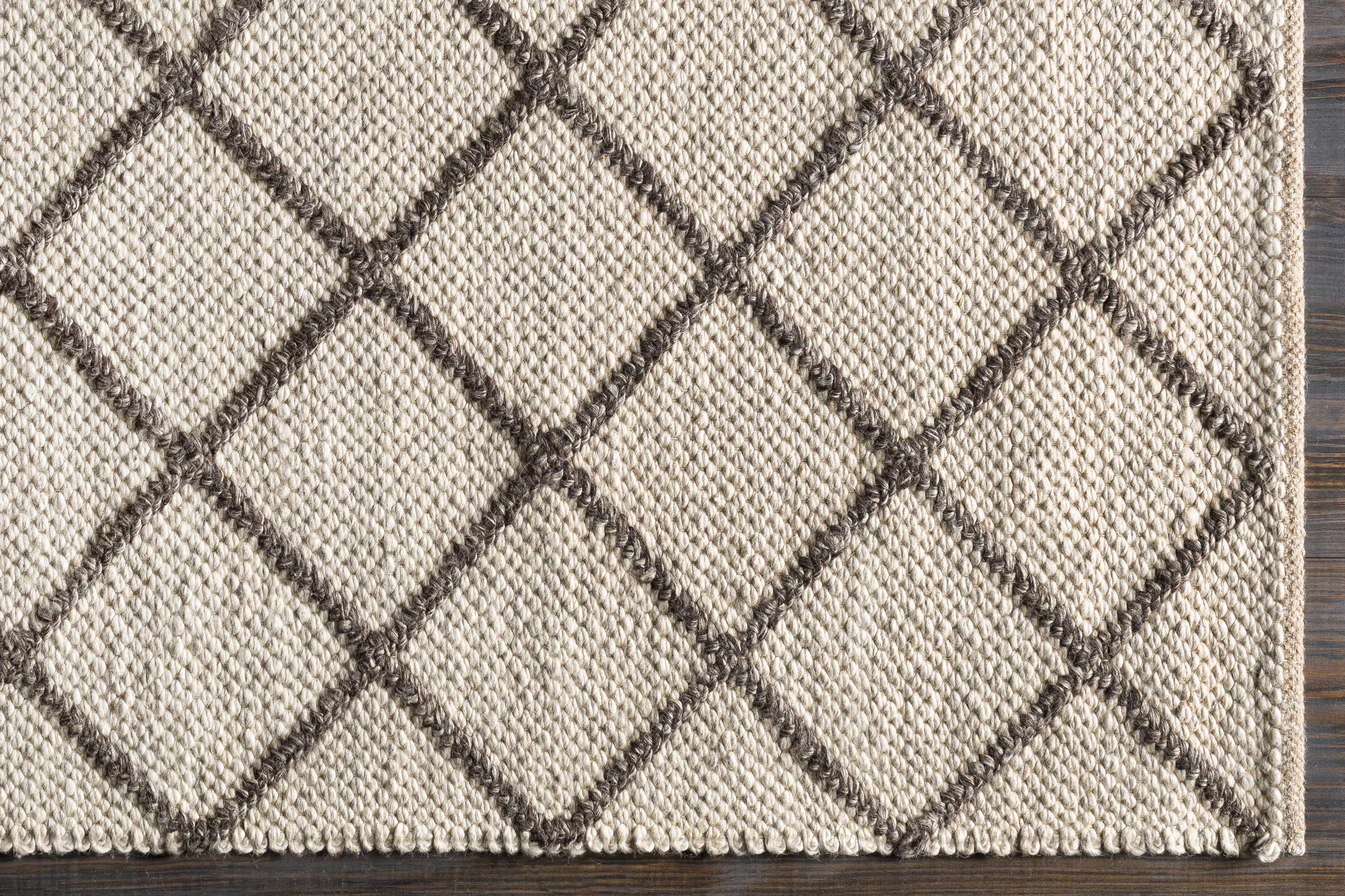 Syosset Cream/Brown Trellis Wool&Viscose Rug - Clearance - Image 4