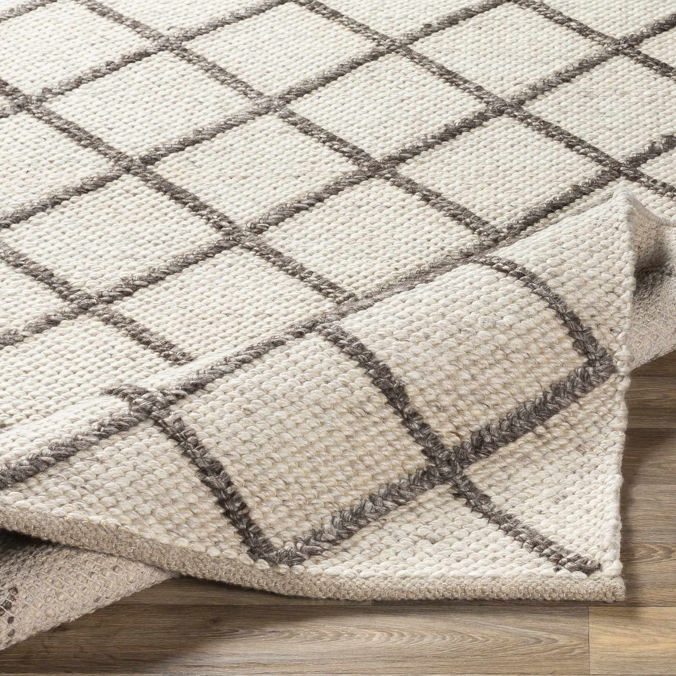 Syosset Cream/Brown Trellis Wool&Viscose Rug - Clearance - Image 7