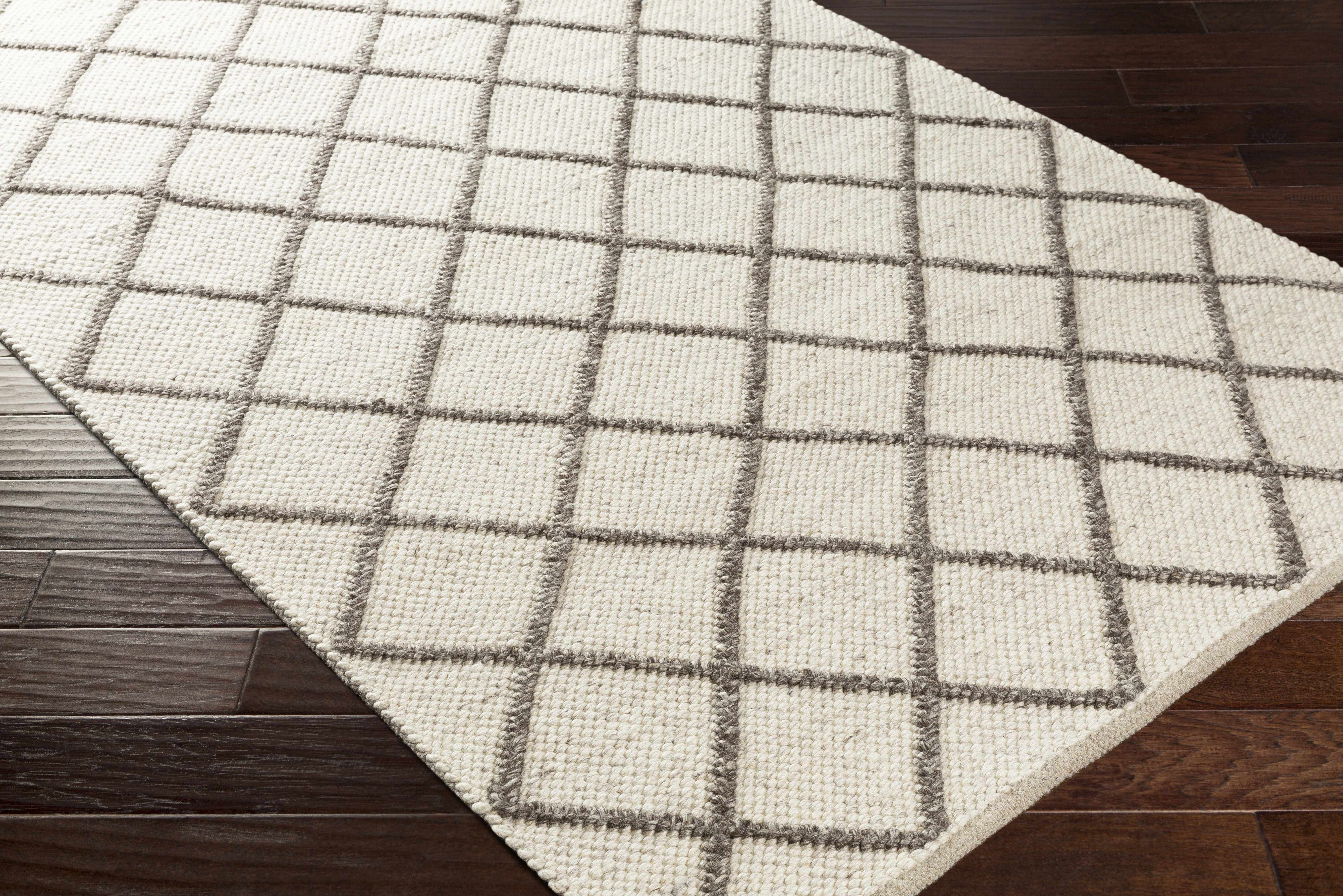 Syosset Cream/Brown Trellis Wool&Viscose Rug - Clearance - Image 8